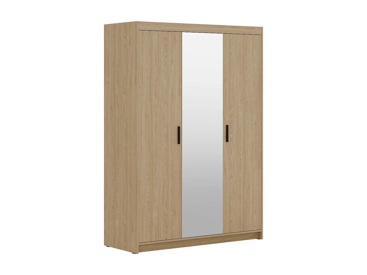 AX LIVING Armoire Storicos 3 portes avec miroir chêne huilé 133 cm
