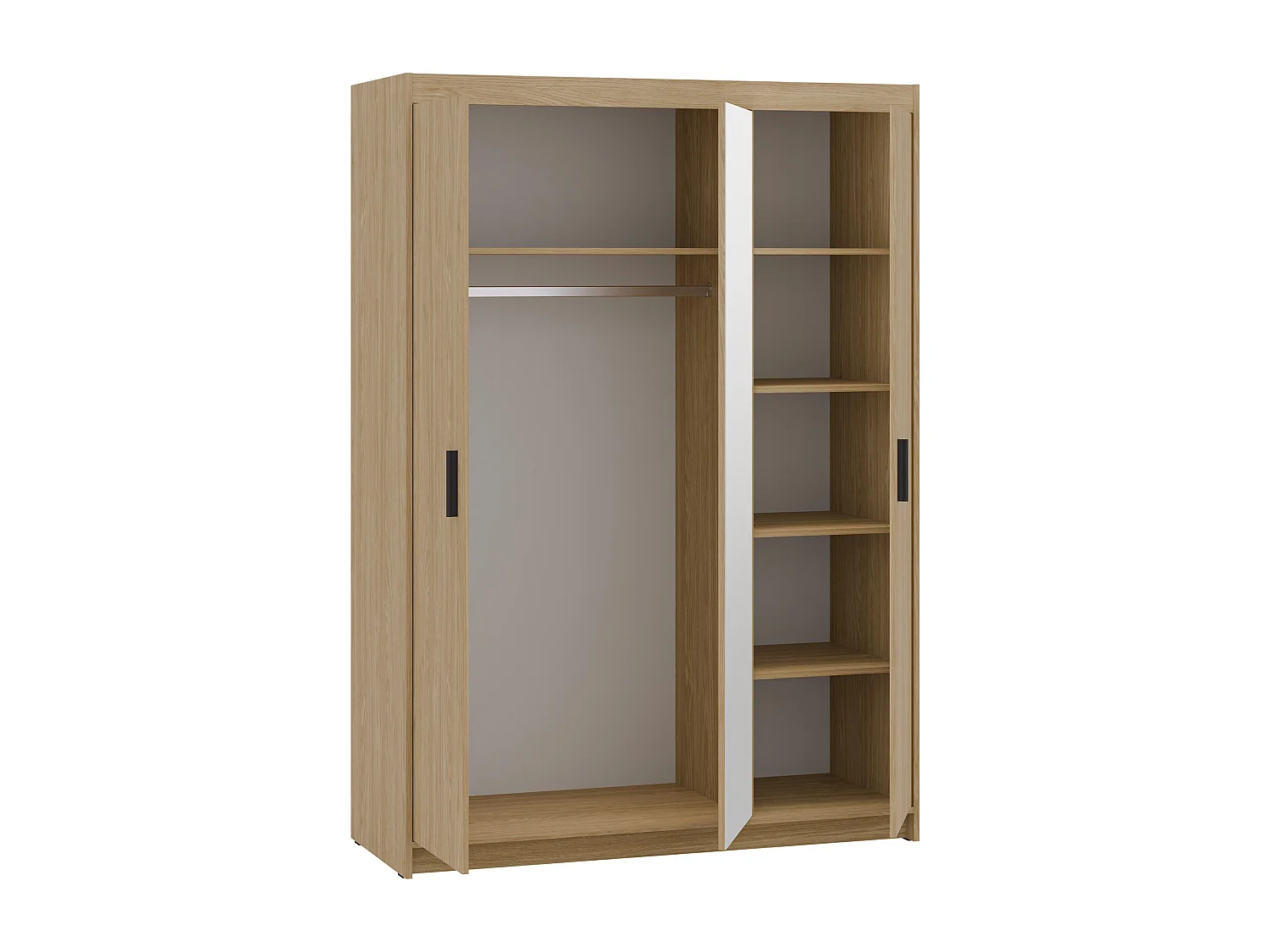 AX LIVING Armoire Storicos 3 portes avec miroir chêne huilé 133 cm