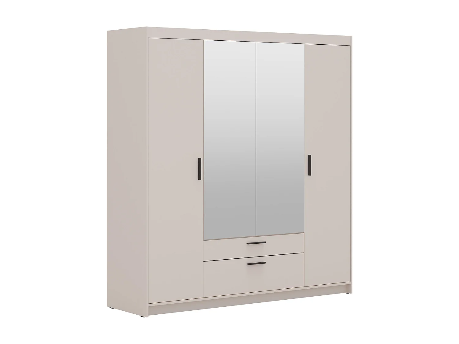 AX LIVING Armoire Storicos 4 portes avec miroir beige 176 cm