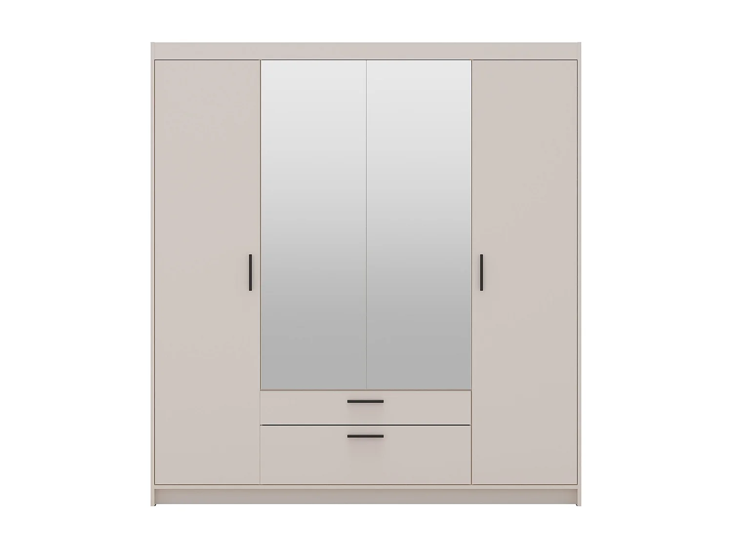 AX LIVING Armoire Storicos 4 portes avec miroir beige 176 cm