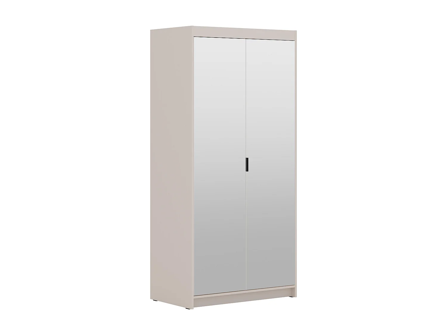 AX LIVING Armoire Storicos 2 portes avec miroir beige 90 cm