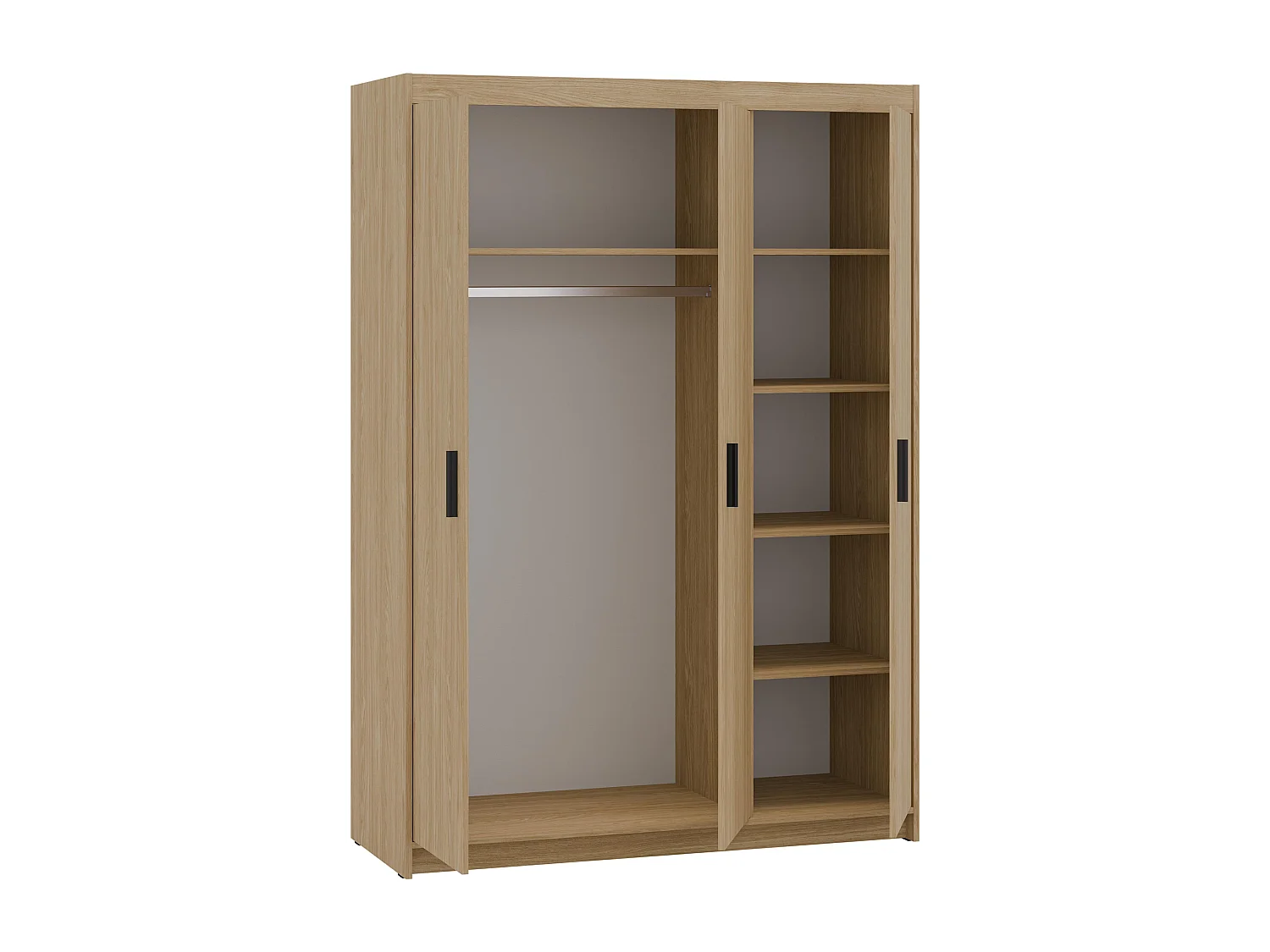 AX LIVING Armoire Storicos 3 portes chêne huilé 133 cm moderne