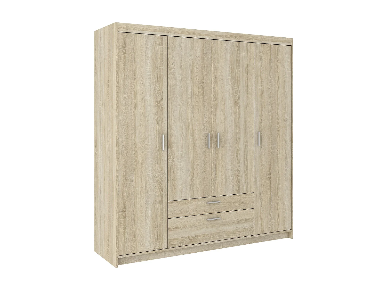 AX LIVING Armoire Storicos 4 portes chêne Sonoma 176 cm avec tiroirs