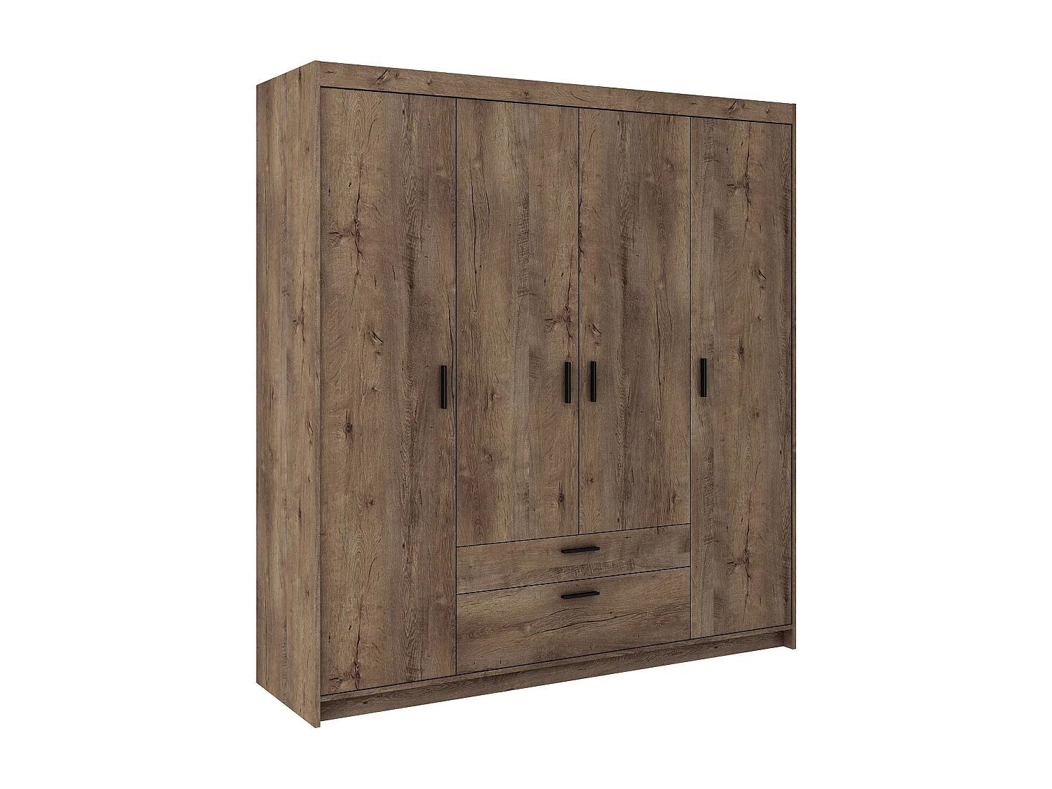 AX LIVING Armoire Storicos 4 portes chêne Lefkas 176 cm avec tiroirs