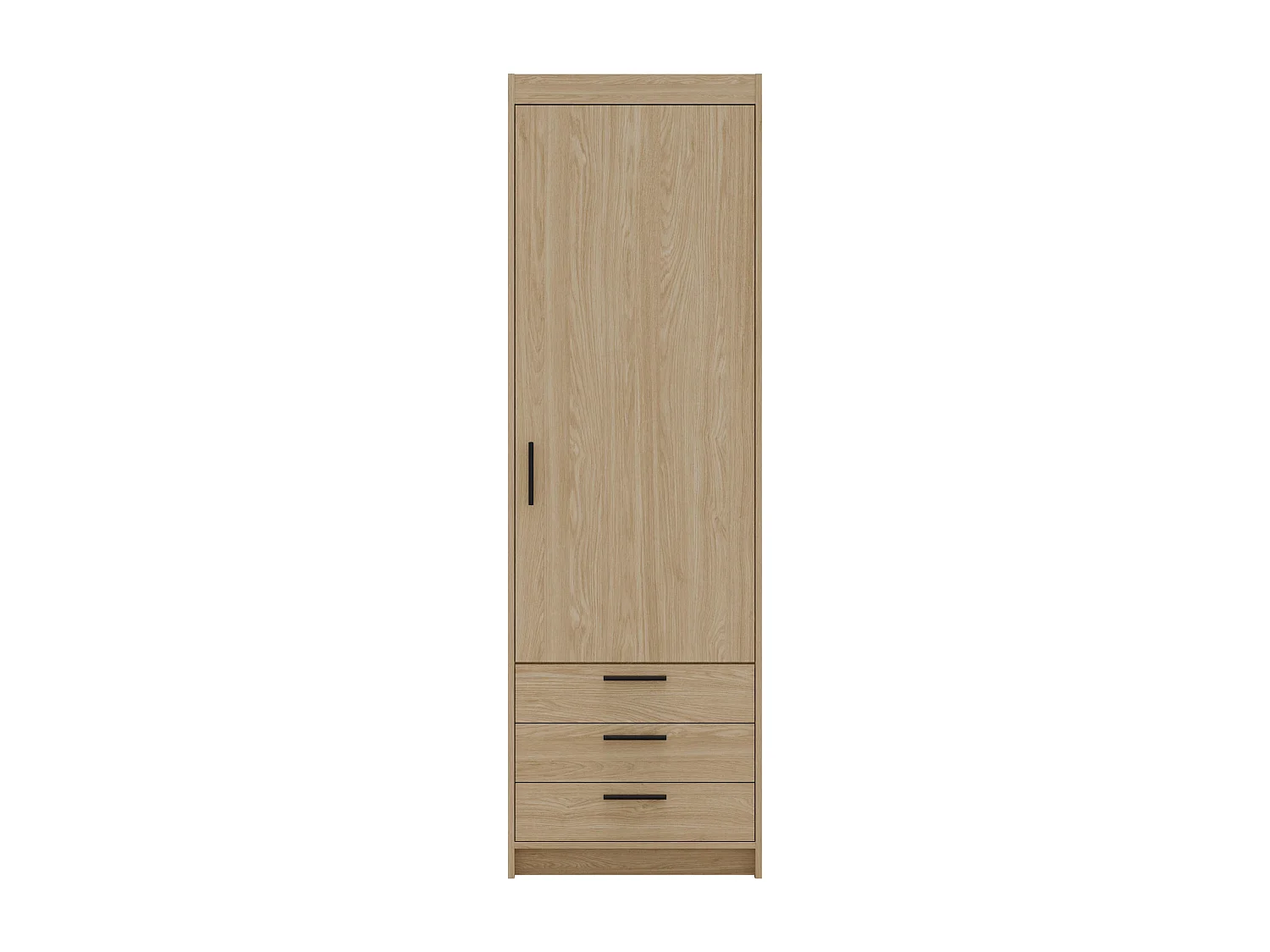 AX LIVING Armoire Storicos 1 porte 3 tiroirs chêne huilé 60 cm moderne