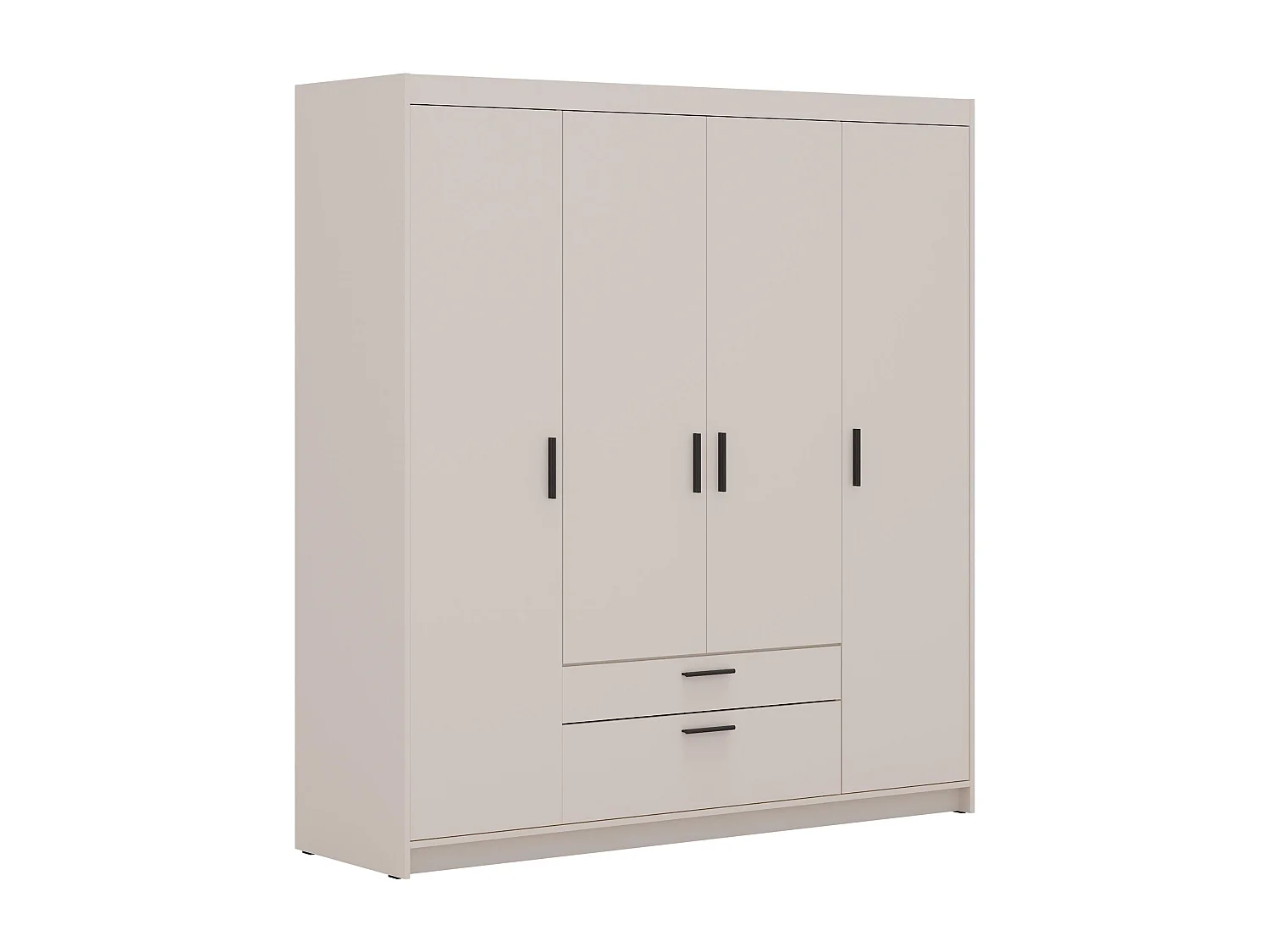AX LIVING Armoire Storicos 4 portes beige 176 cm avec tiroirs