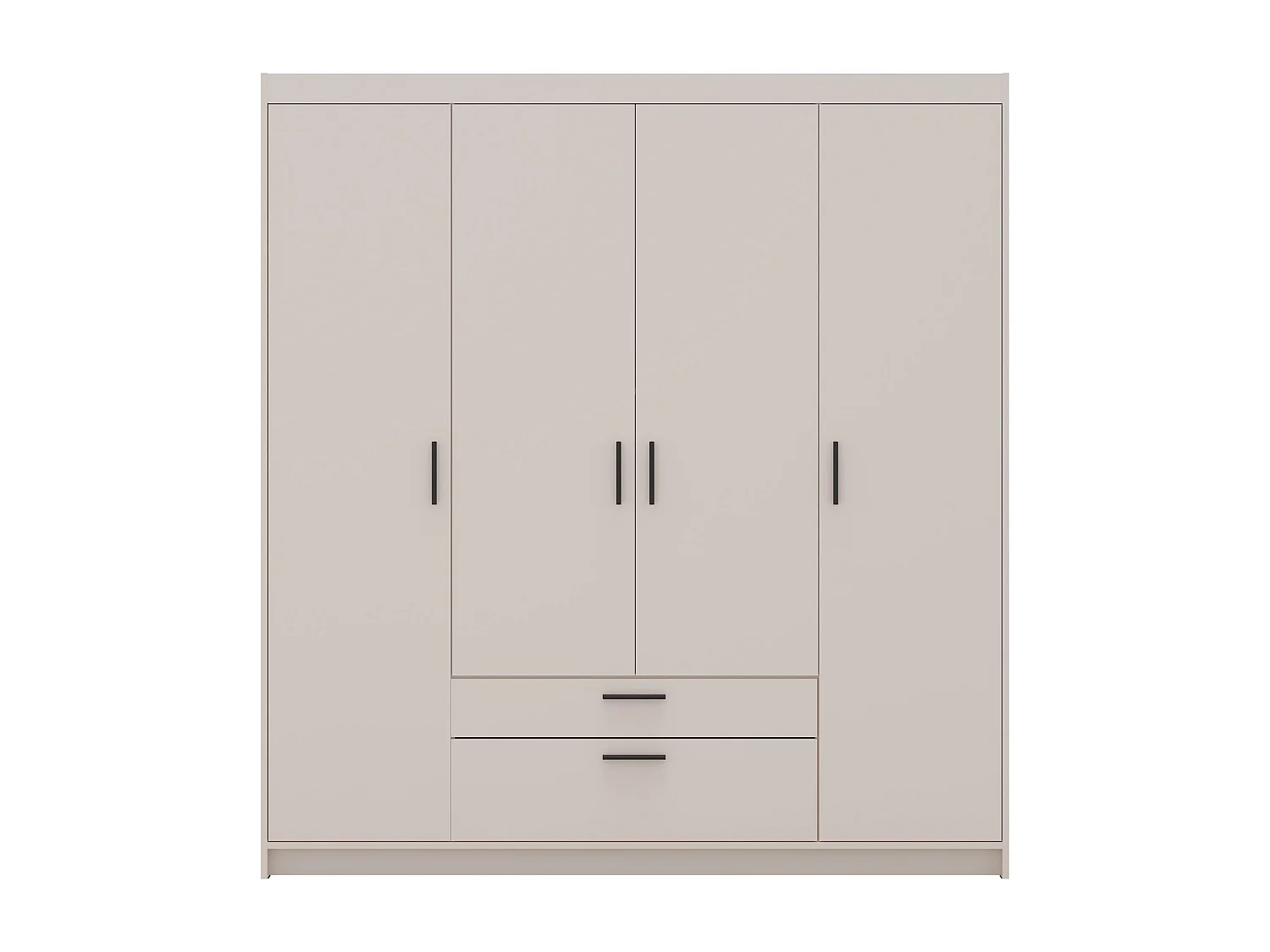AX LIVING Armoire Storicos 4 portes beige 176 cm avec tiroirs