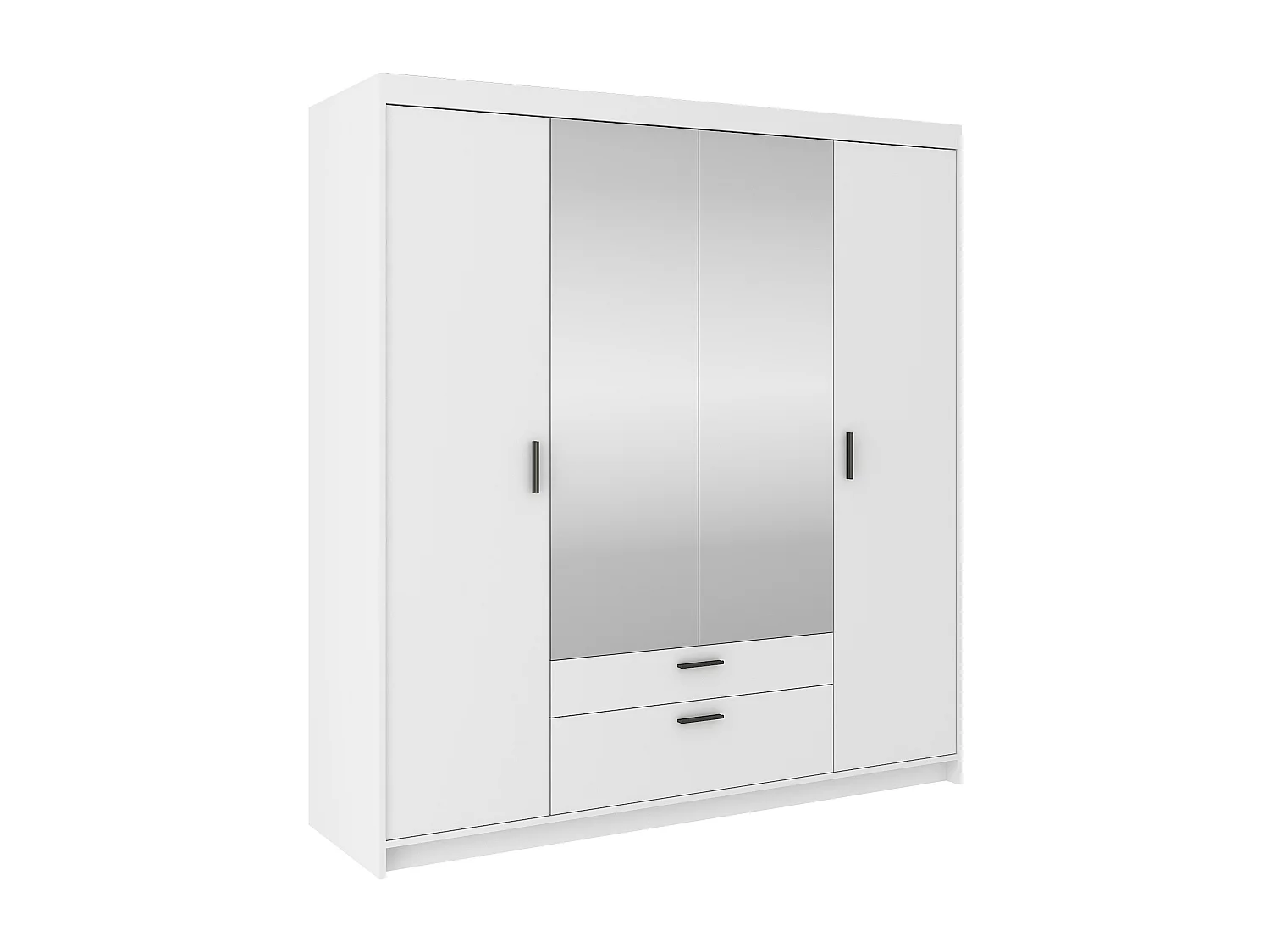 AX LIVING Armoire Storicos 4 portes avec miroir blanc 176 cm