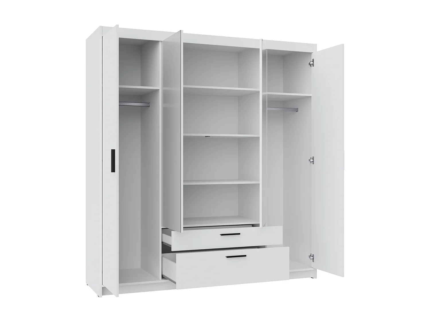 AX LIVING Armoire Storicos 4 portes avec miroir blanc 176 cm