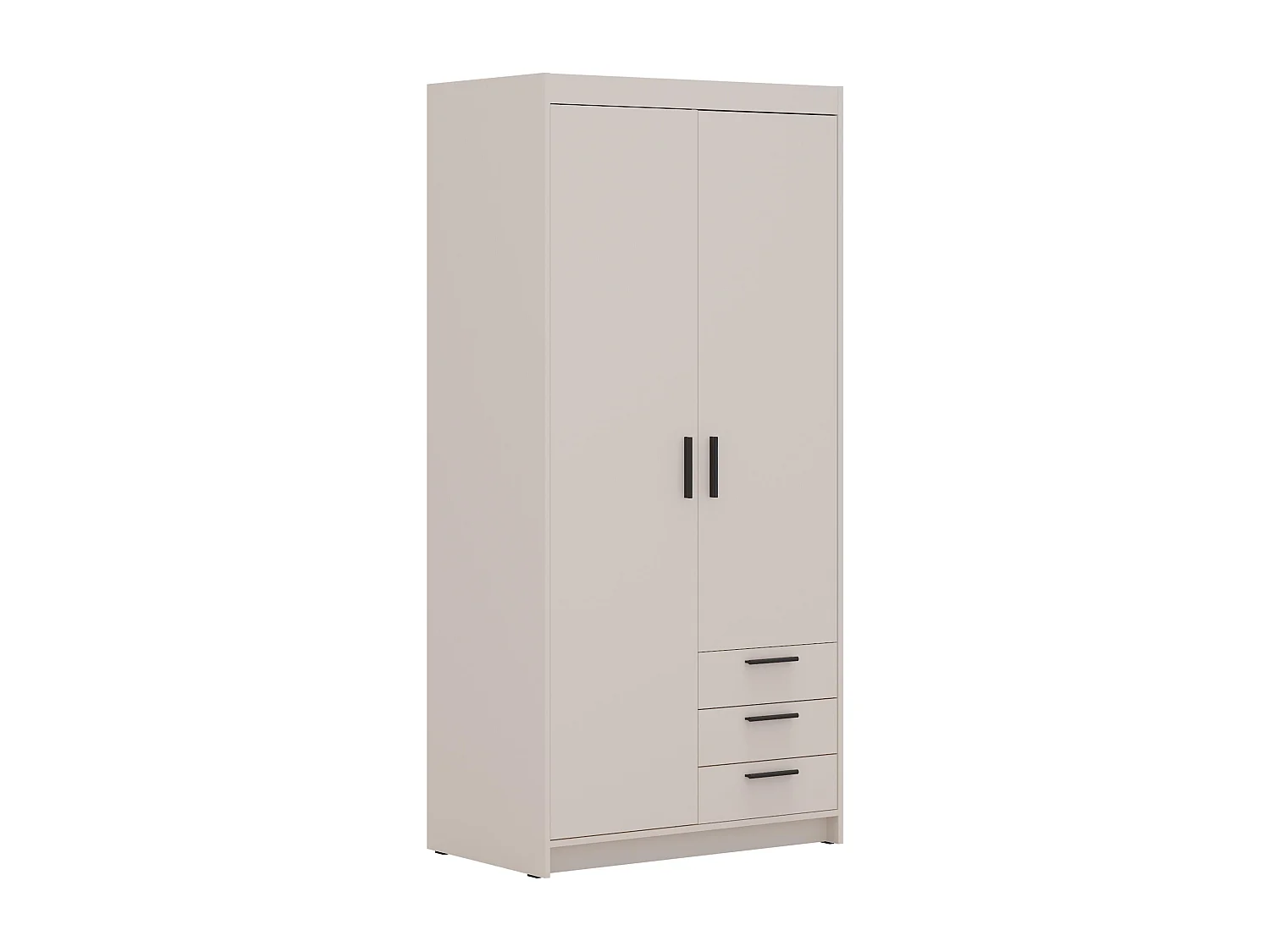 AX LIVING Armoire Storicos 2 portes 3 tiroirs beige 90 cm