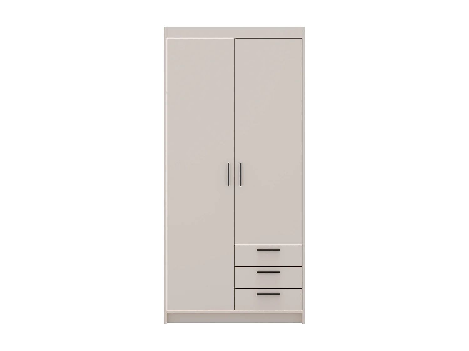 AX LIVING Armoire Storicos 2 portes 3 tiroirs beige 90 cm