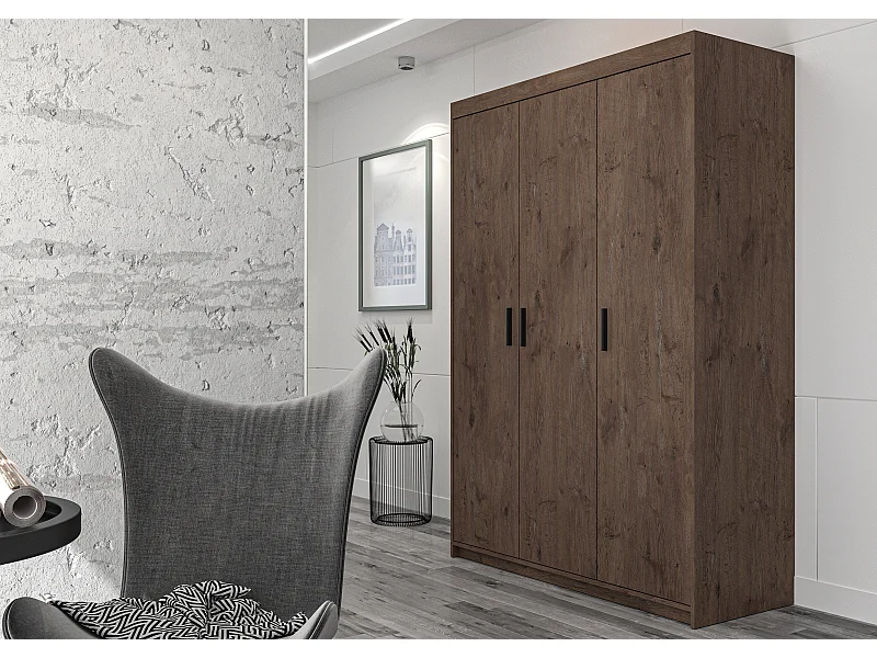 AX LIVING Armoire Storicos 3 portes chêne Lefkas 133 cm
