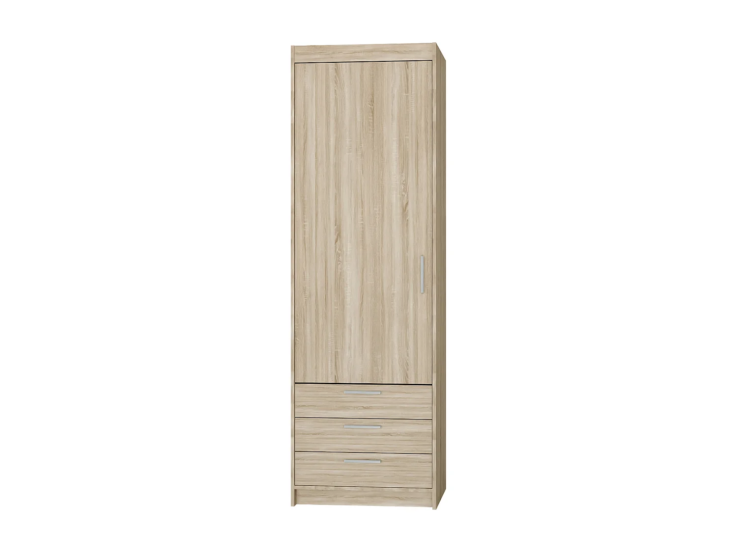 AX LIVING Armoire chambre Storicos 1 porte 3 tiroirs chêne Sonoma 60 cm