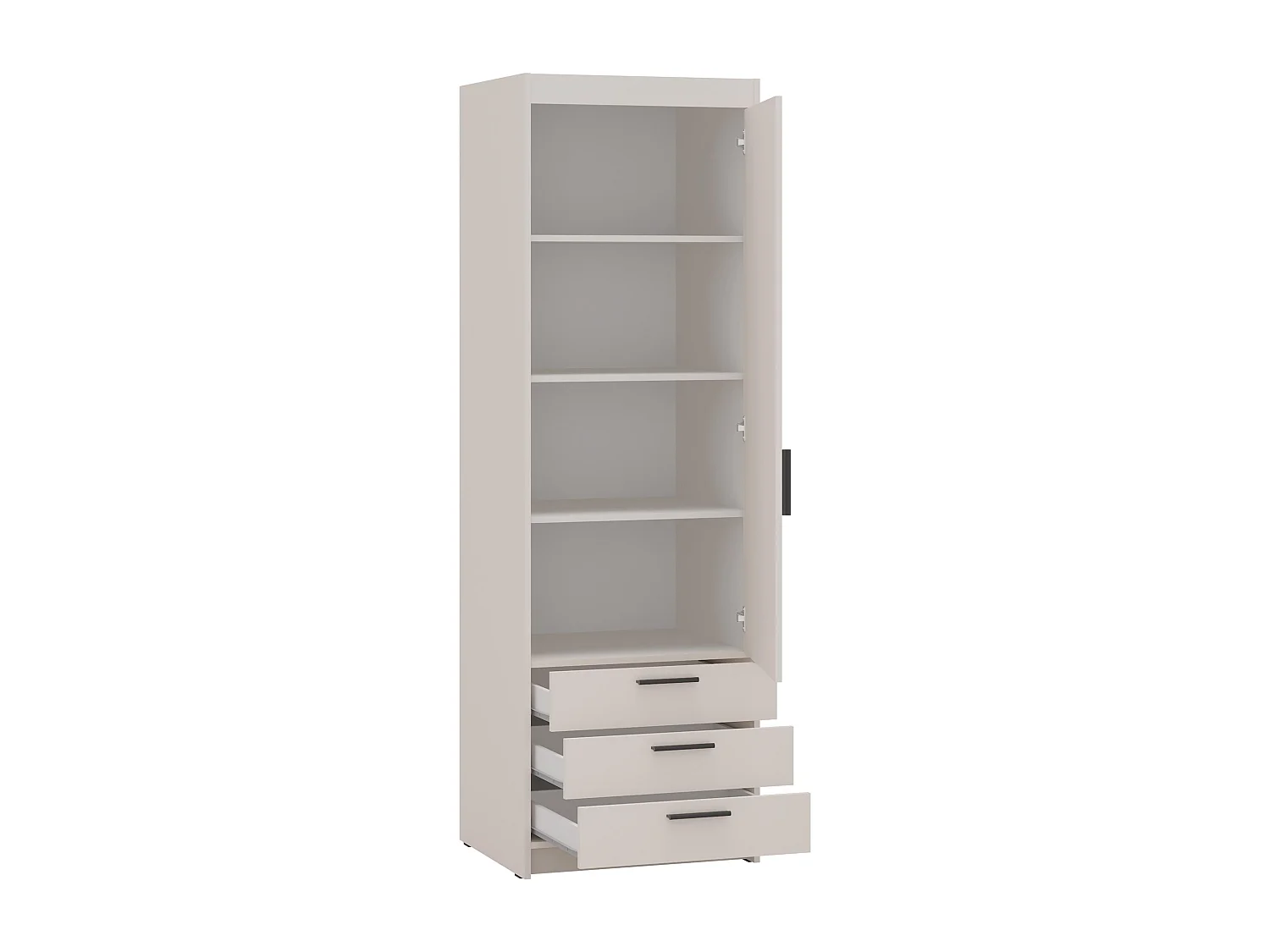 AX LIVING Armoire Storicos 1 porte 3 tiroirs beige 60 cm moderne