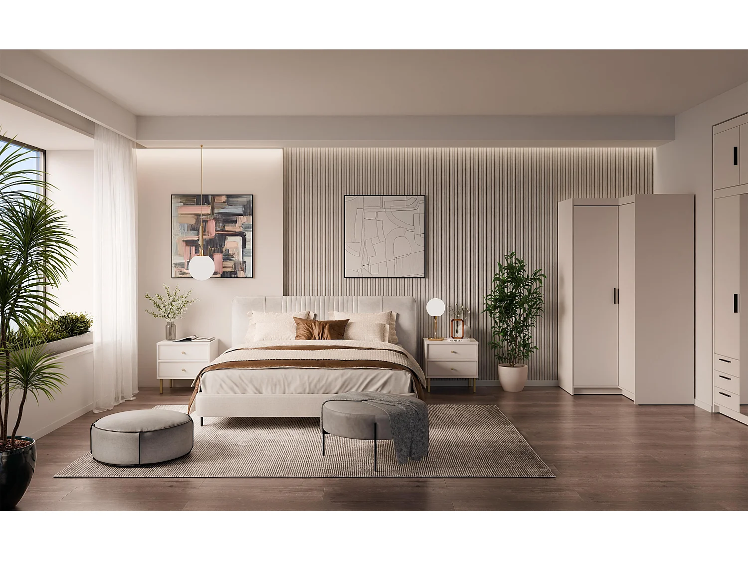 AX LIVING Armoire d’angle Storicos beige 98x190x98 cm