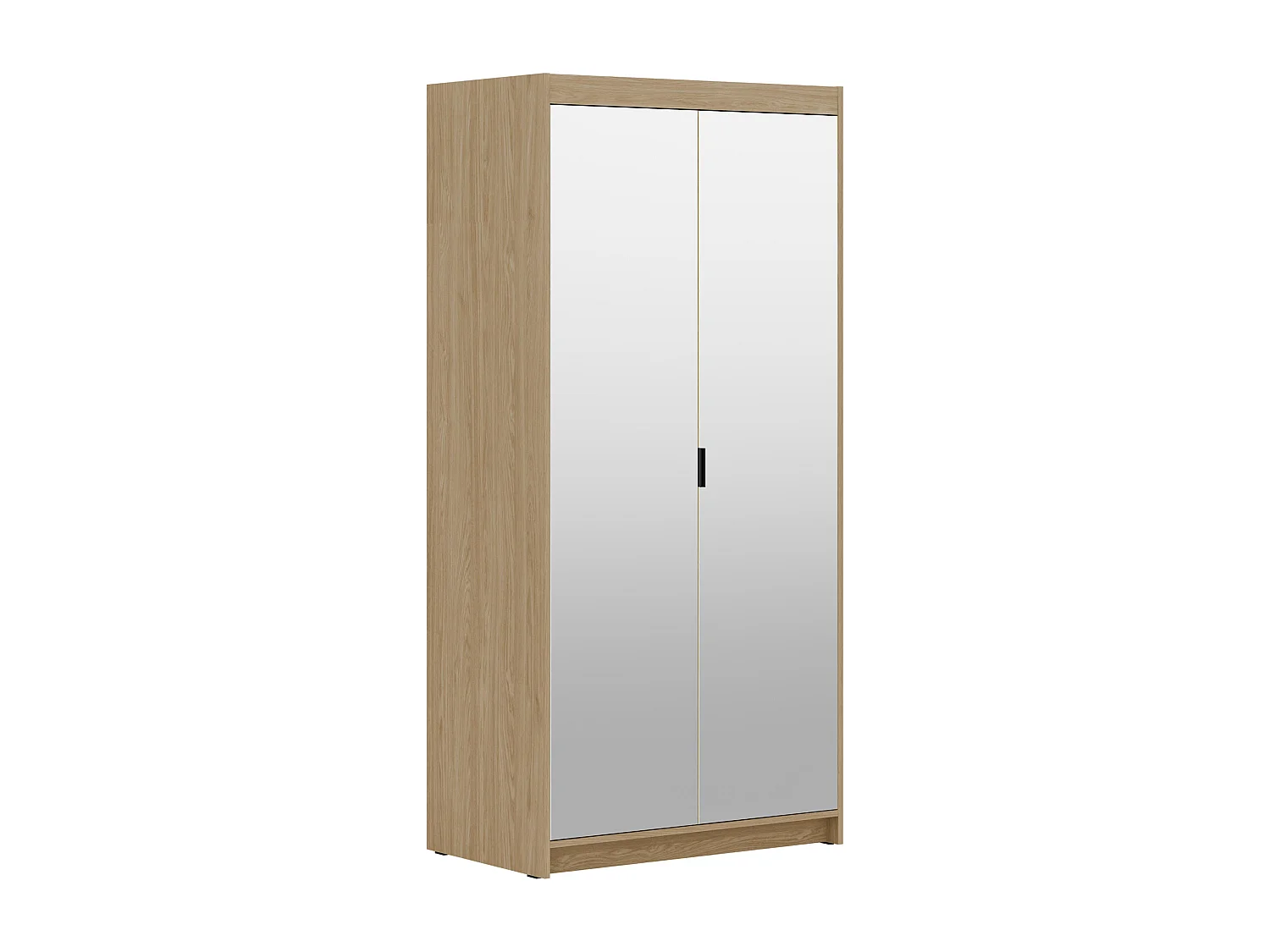 AX LIVING Armoire Storicos 2 portes avec miroir chêne huilé 90 cm