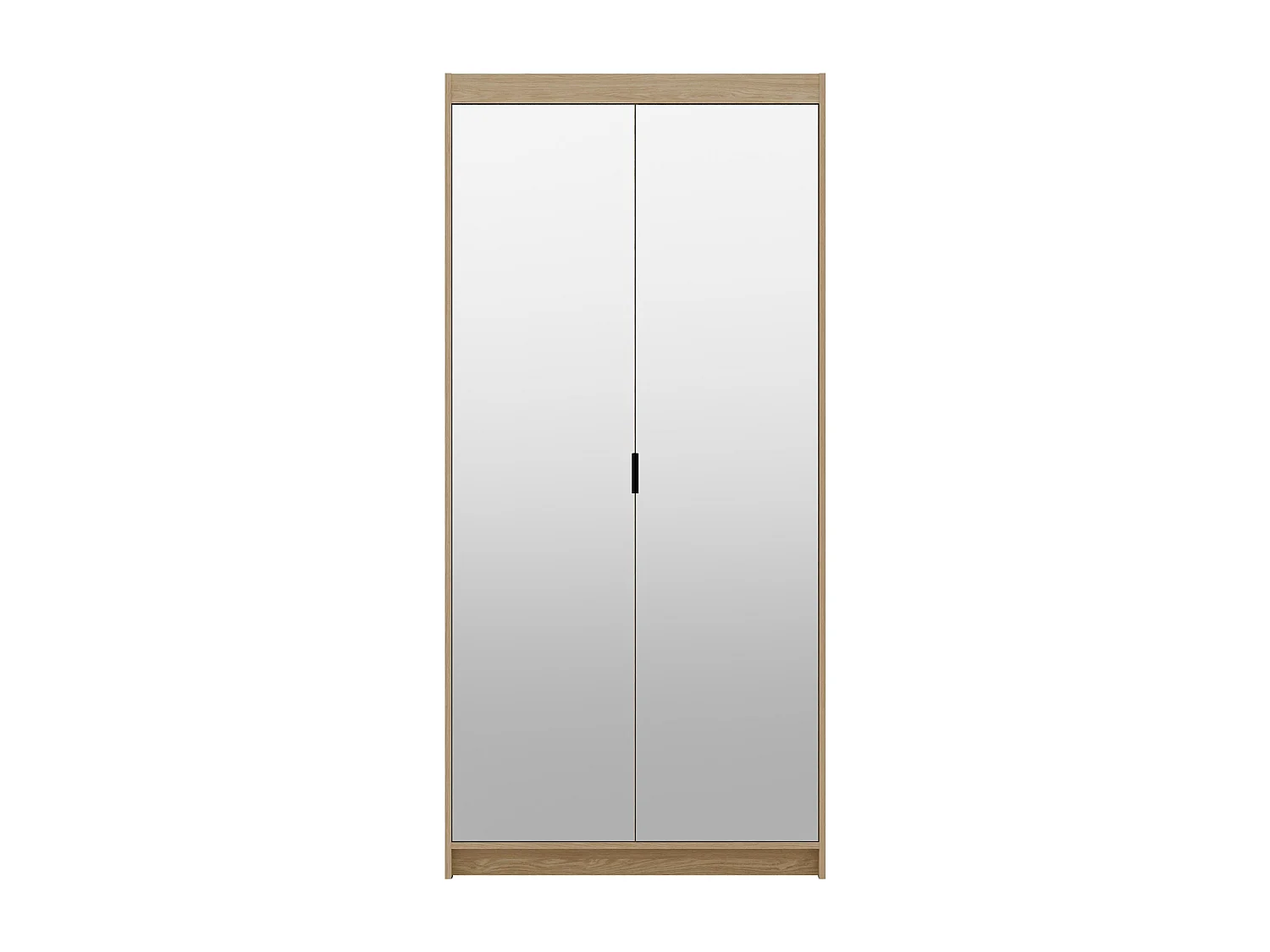 AX LIVING Armoire Storicos 2 portes avec miroir chêne huilé 90 cm