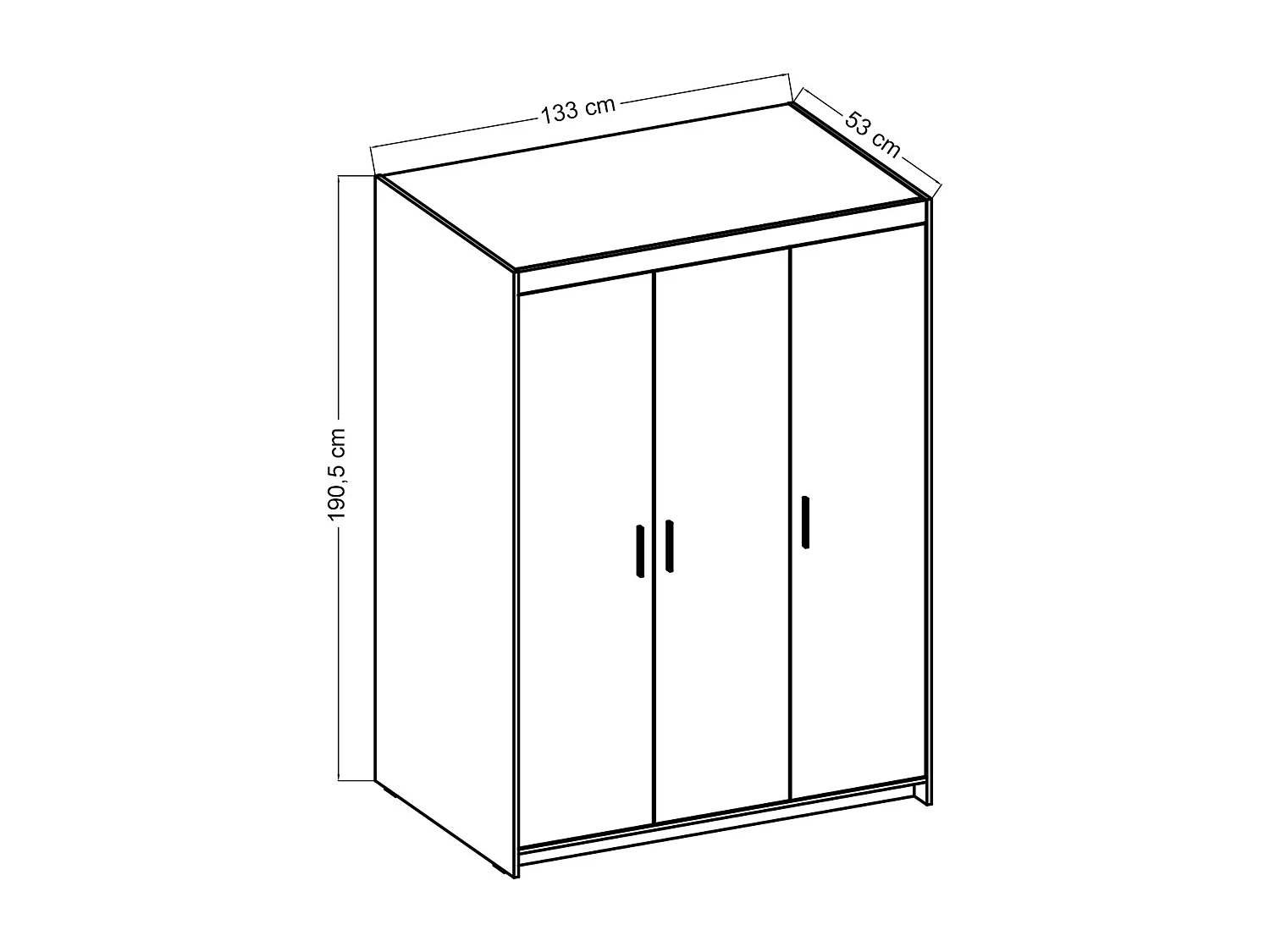 AX LIVING Armoire Storicos 3 portes beige 133 cm moderne