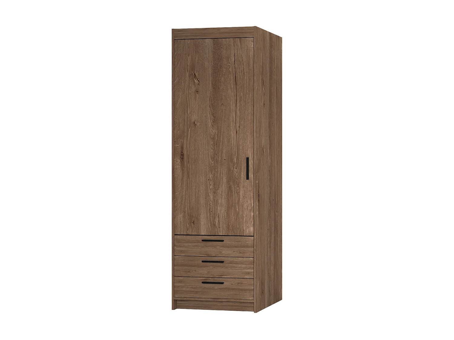 AX LIVING Armoire chambre Storicos 1 porte 3 tiroirs chêne Lefkas 60 cm
