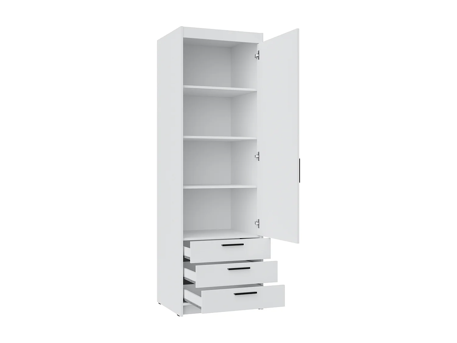 AX LIVING Armoire chambre Storicos 1 porte 3 tiroirs chêne Lefkas 60 cm