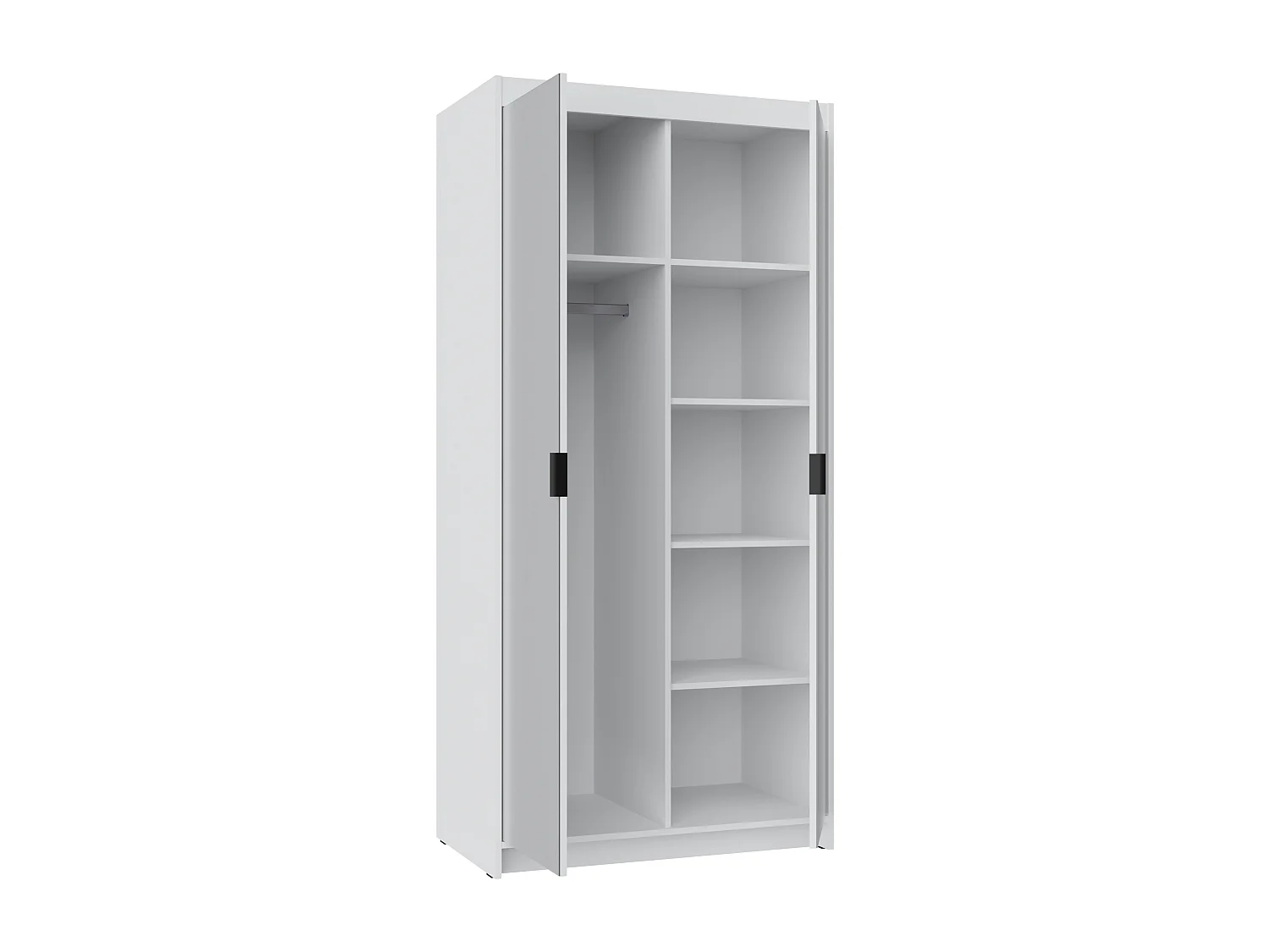 AX LIVING Armoire Storicos 2 portes avec miroir chêne Lefkas 90 cm