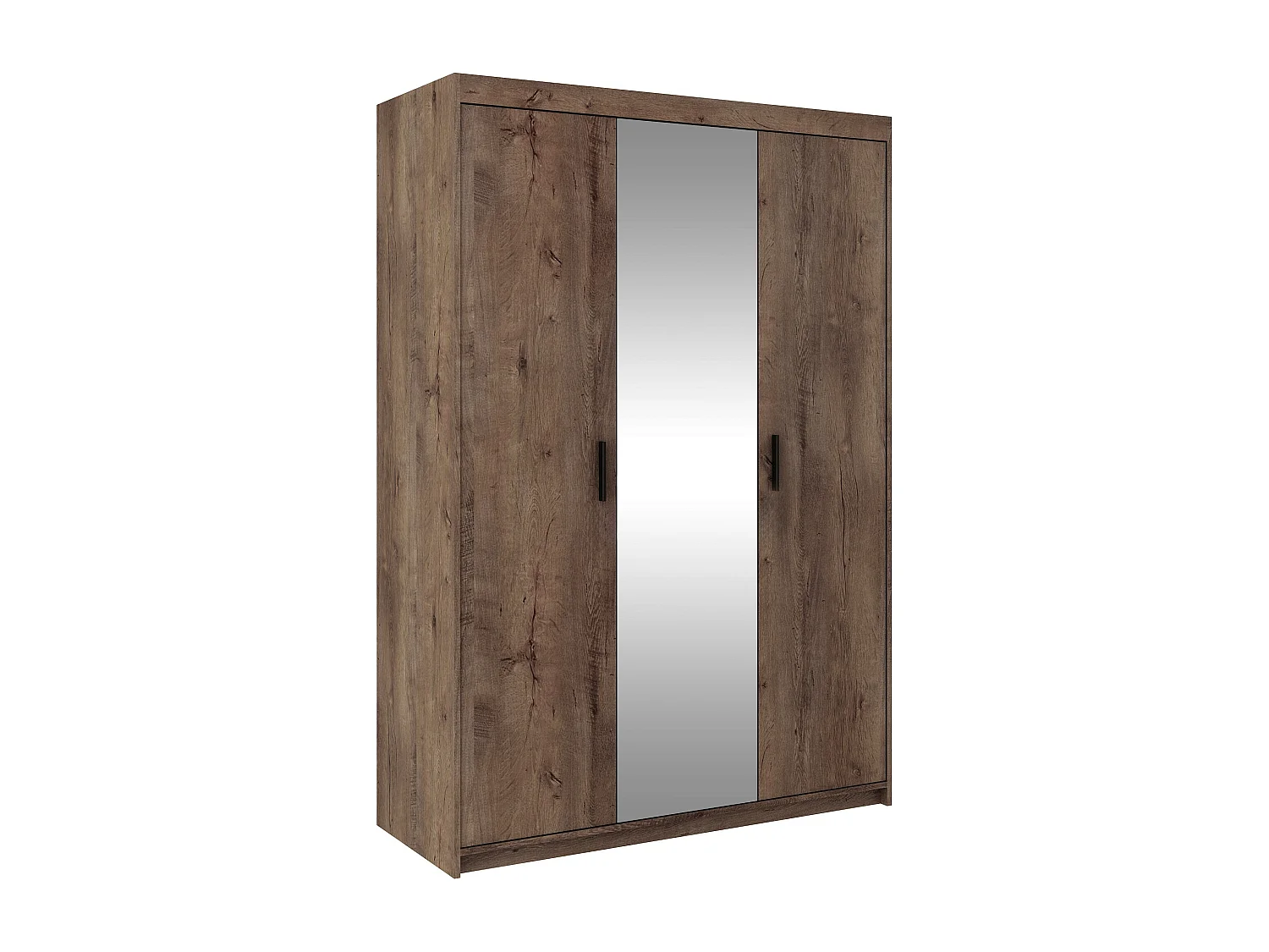 AX LIVING Armoire Storicos 3 portes avec miroir chêne Lefkas 133 cm