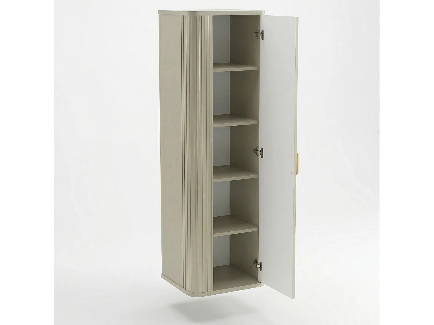 Ensemble de salle de bain en cachemire 100 cm Armoire avec plateau Colonne Façades rainurées Selvea