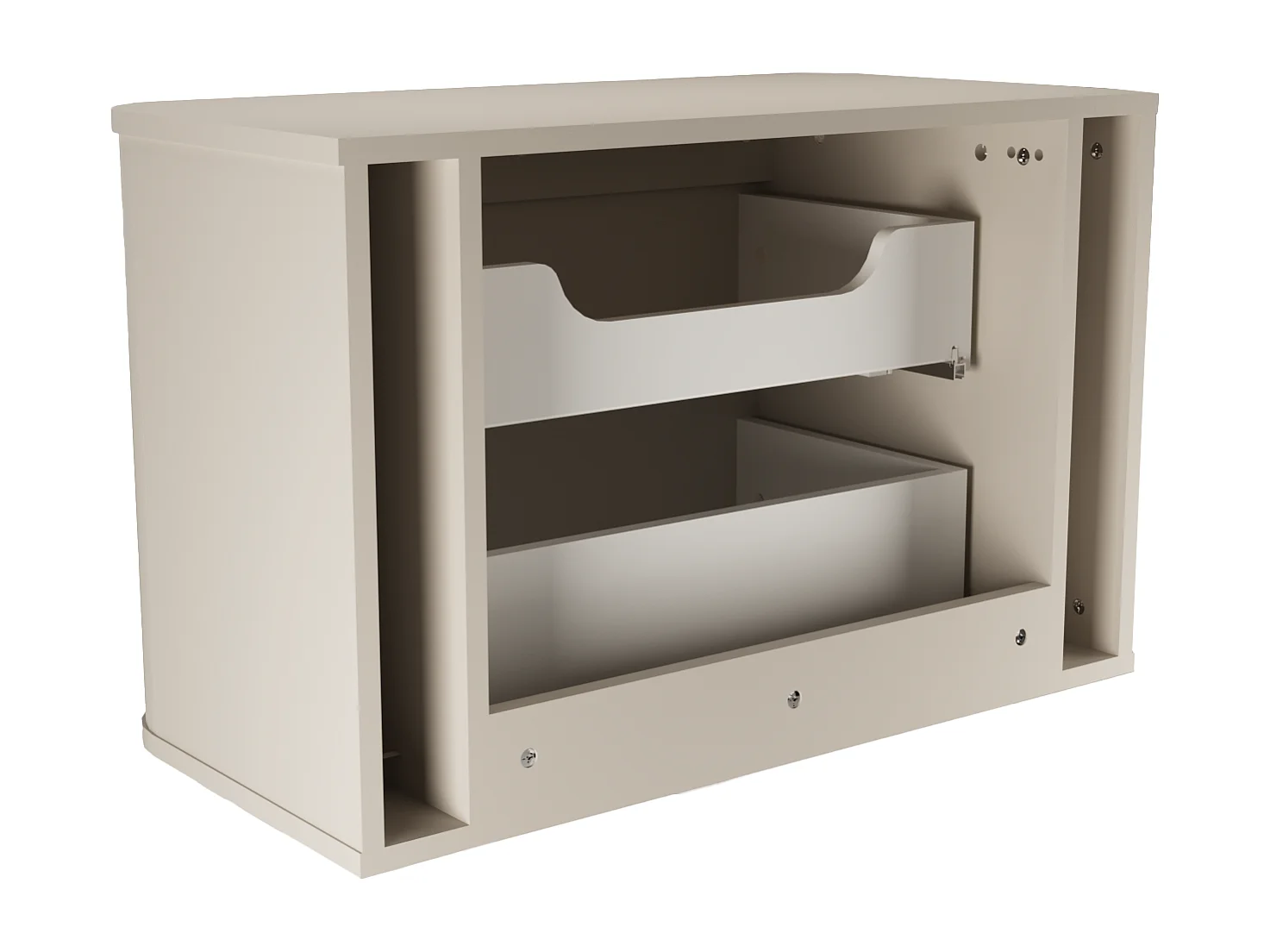 Ensemble de salle de bain en cachemire 120 cm Armoire avec plateau Colonne Façades rainurées Selvea