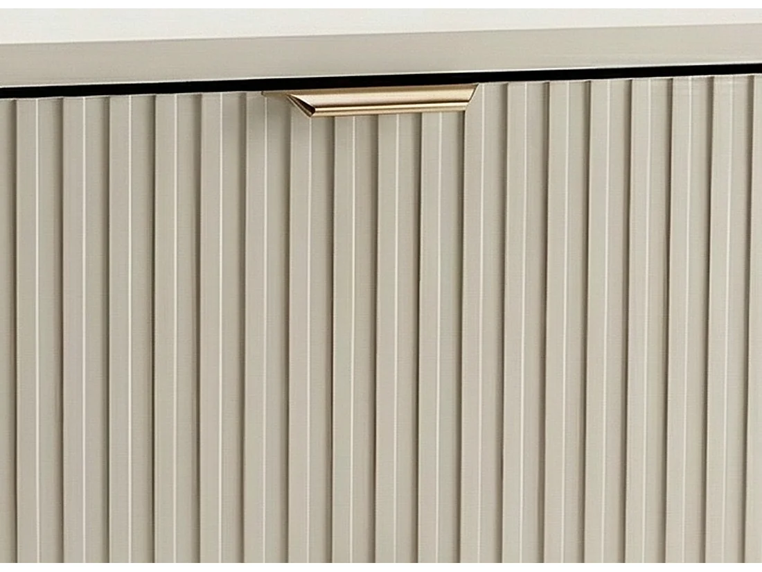 Ensemble de salle de bain en cachemire 120 cm Armoire avec plateau Colonne Façades rainurées Selvea