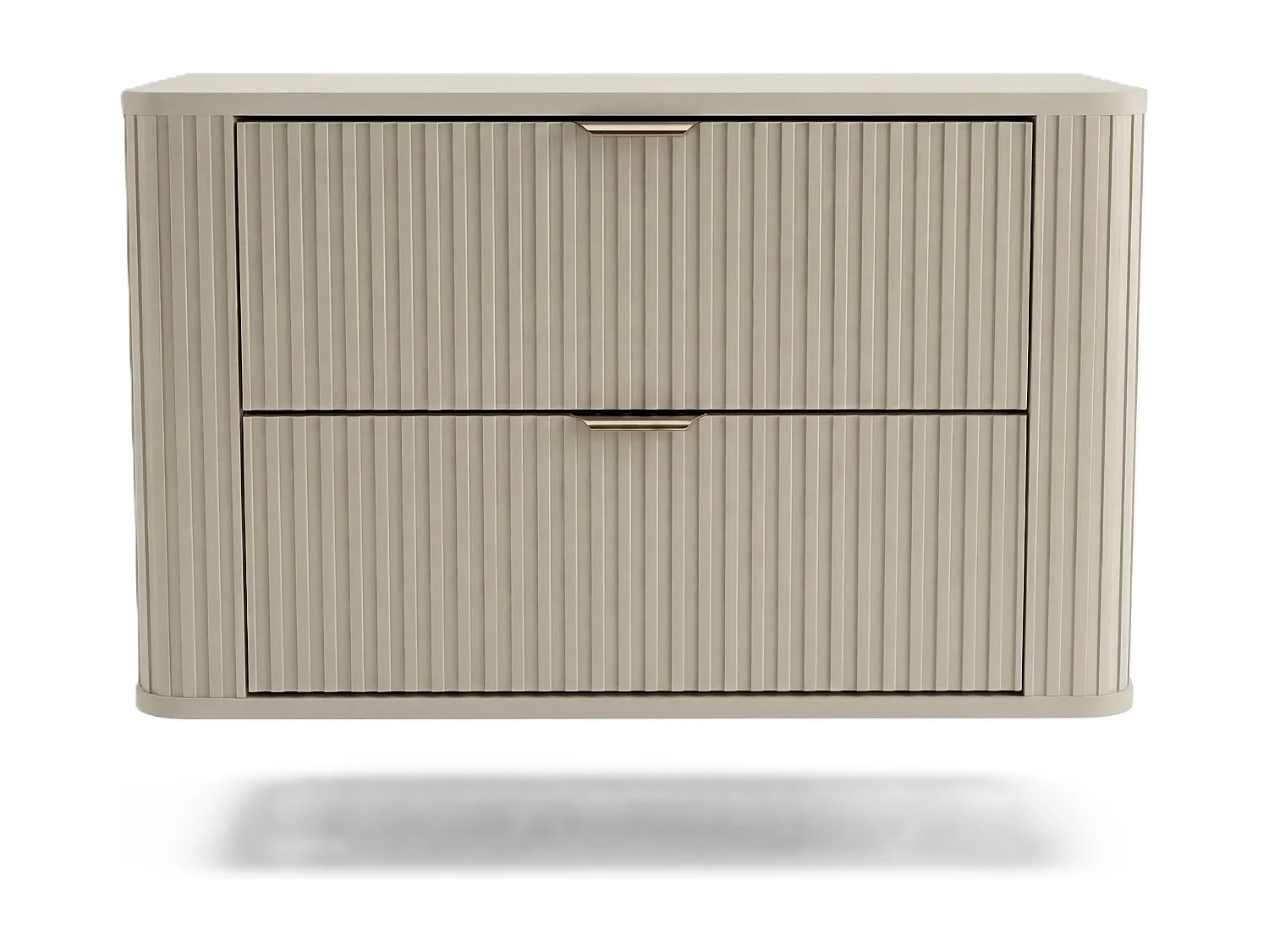 Kasjmier wastafelkast met blad 100 cm, geribbelde fronten Selvea