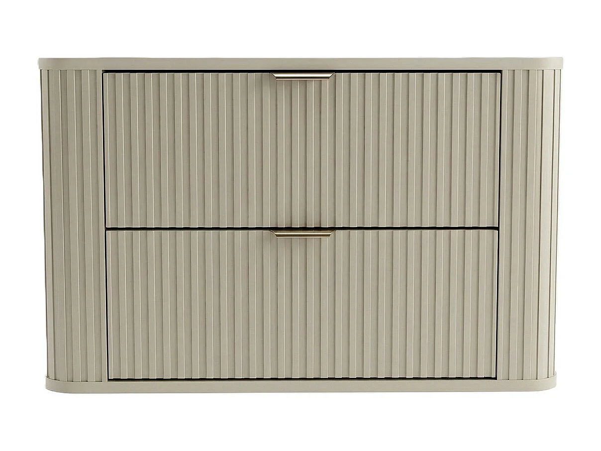 Mobile lavabo in cashmere con piano da 80 cm Frontali scanalati Selvea