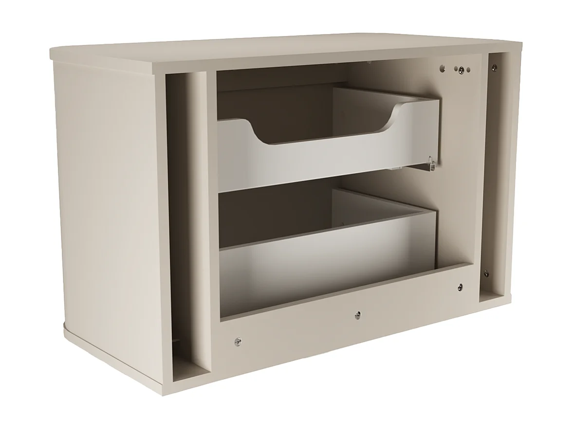 Mobile lavabo in cashmere con piano da 80 cm Frontali scanalati Selvea
