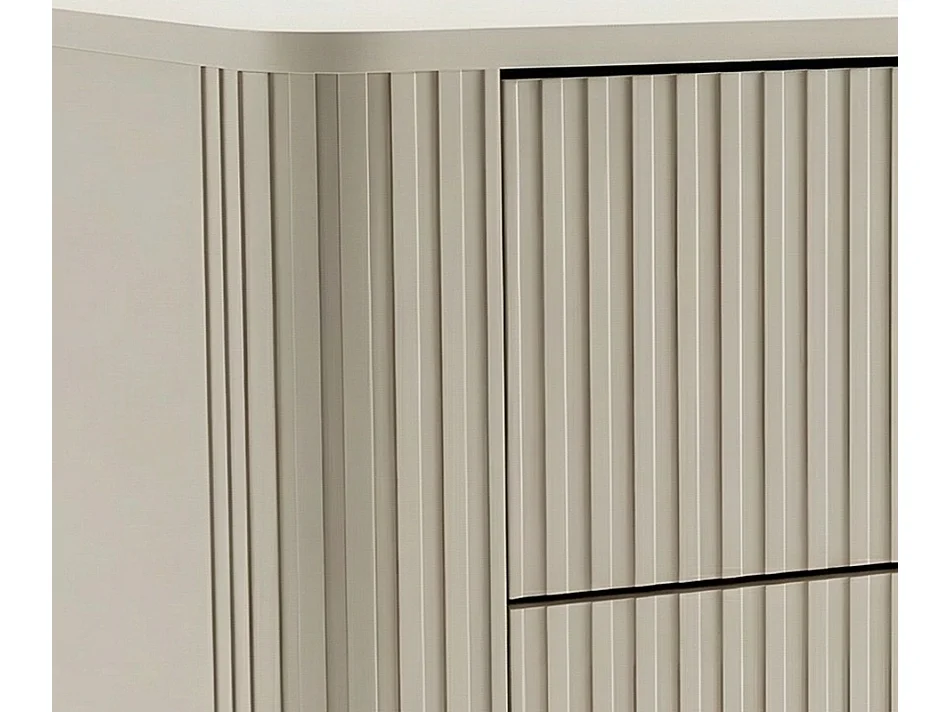 Mobile lavabo in cashmere con piano da 80 cm Frontali scanalati Selvea