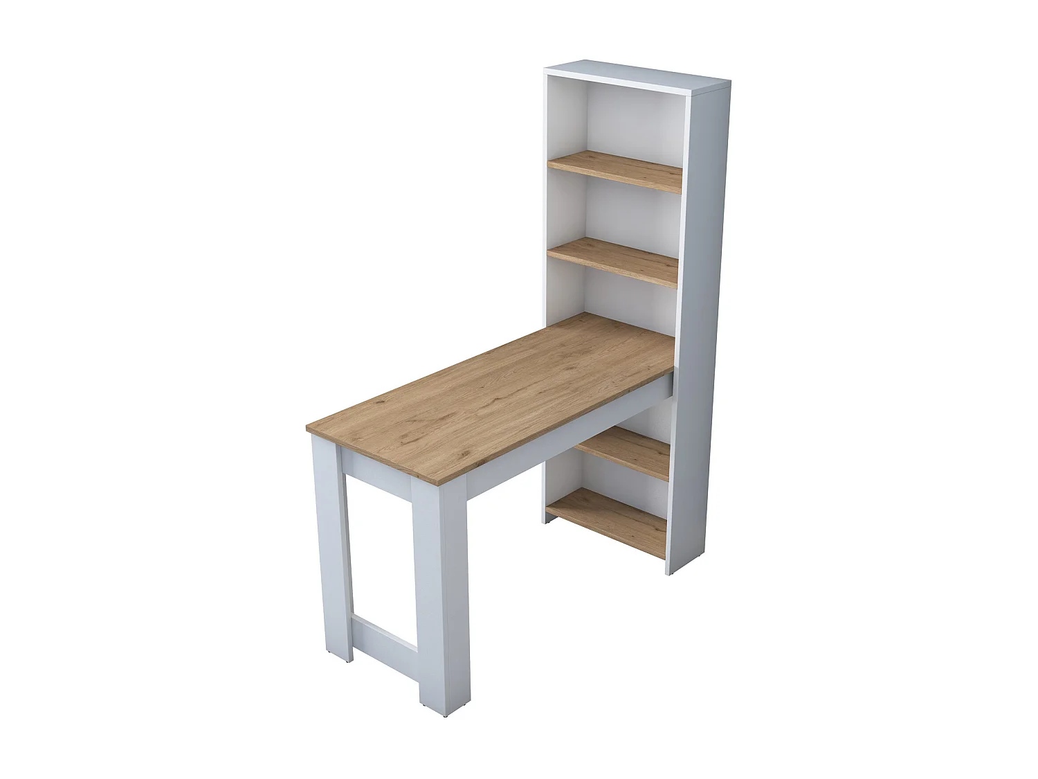 Table de repas avec étagères en bois "Jong" - 120 x 54 x 154 cm - Marron