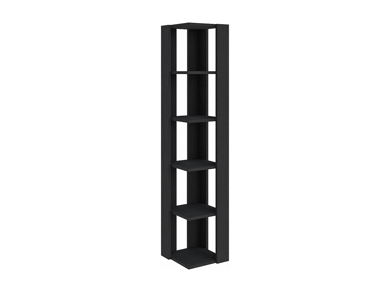 Schwarzes Bücherregal "Nati" aus Holz, 5 Regalböden, 32x32x161 cm, modernes und robustes Design