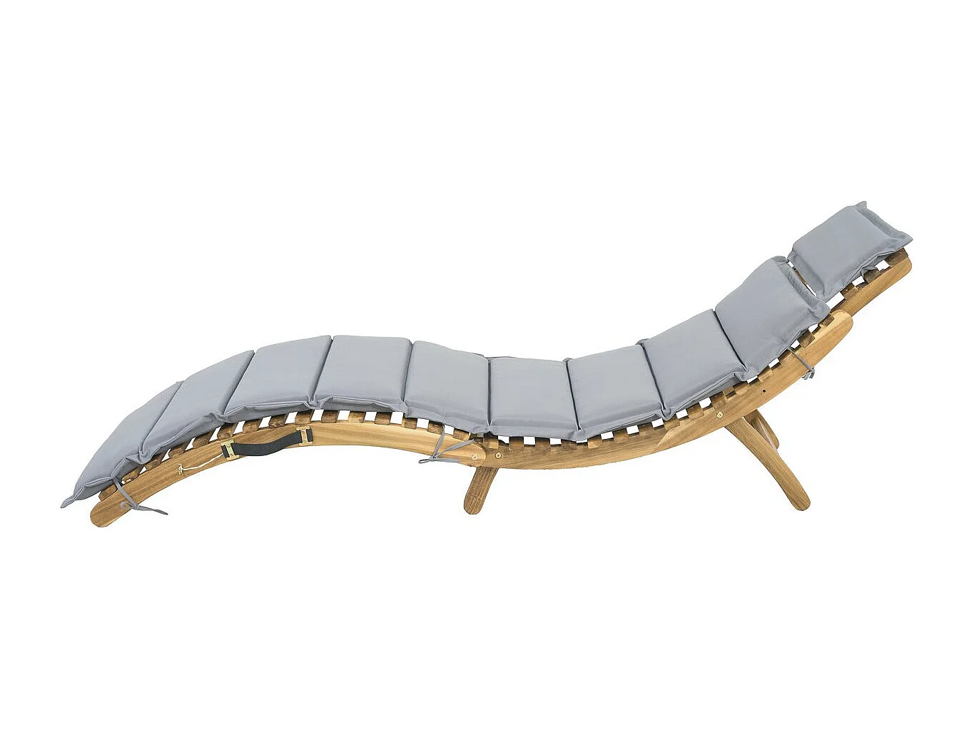 Bain de soleil en bois avec coussins inclus "Jakarta" - Gris