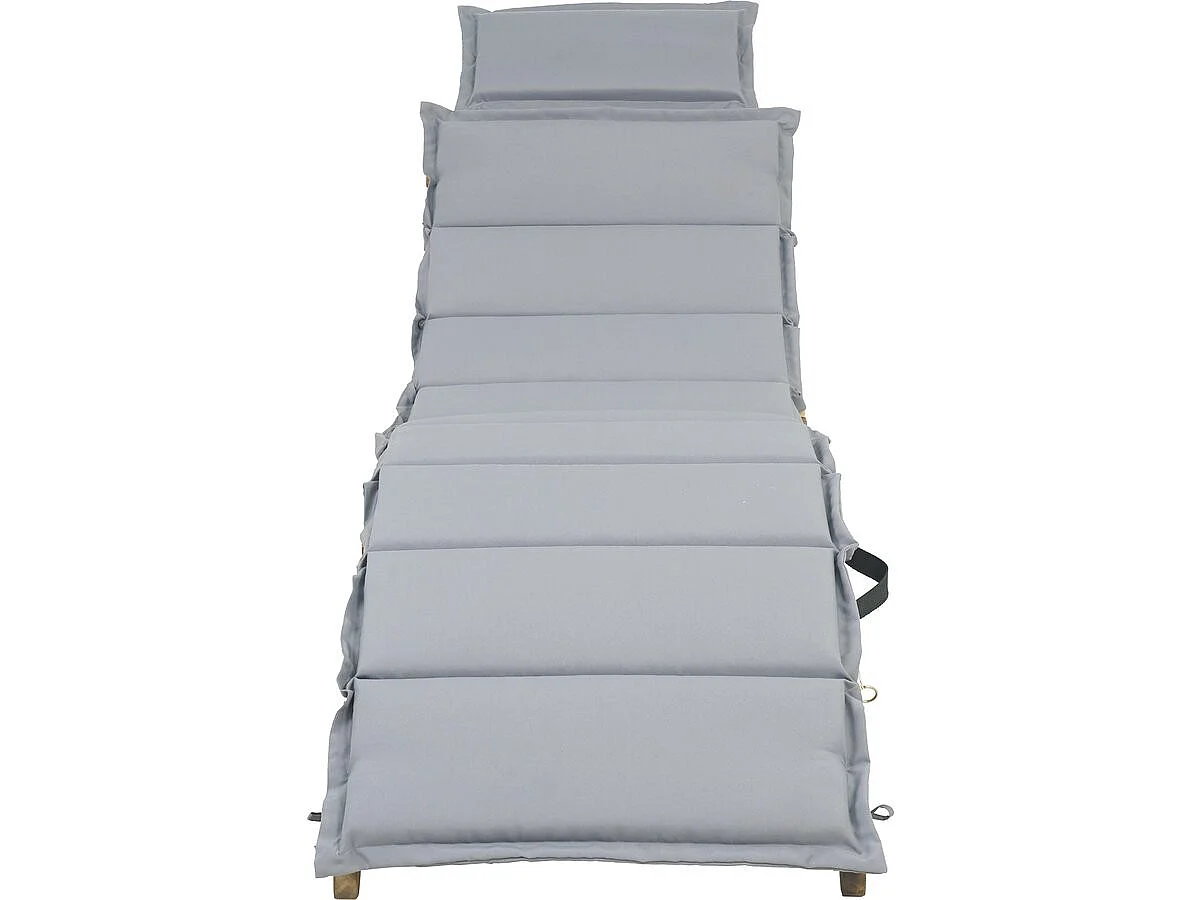 Bain de soleil en bois avec coussins inclus "Jakarta" - Gris