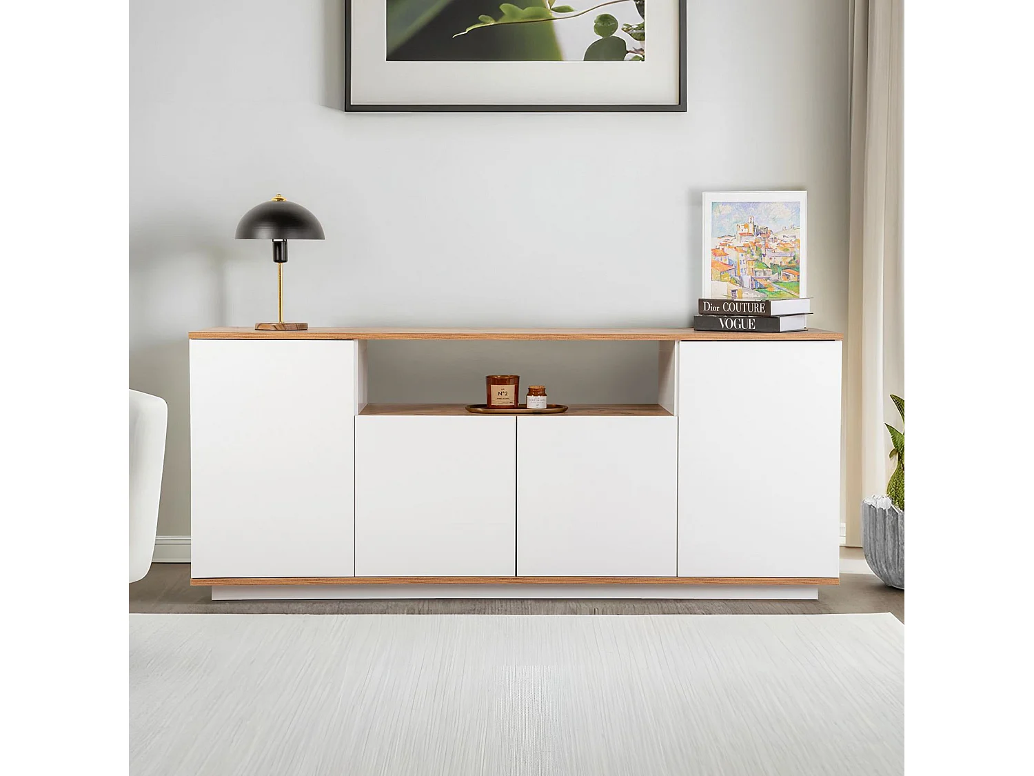 Buffet en bois "Arista" - 180 x 44 x 75 cm - Blanc