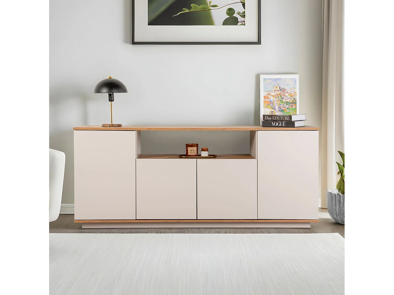 Buffet en bois "Arista" - 180 x 44 x 75 cm - Beige