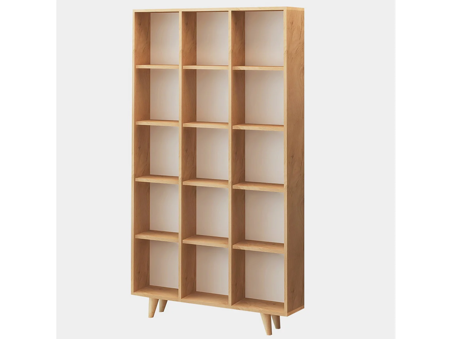 Moderne Eikenhouten Boekenkast "Zipa" 100 x 25 x 184 cm - Scandinavisch Design
