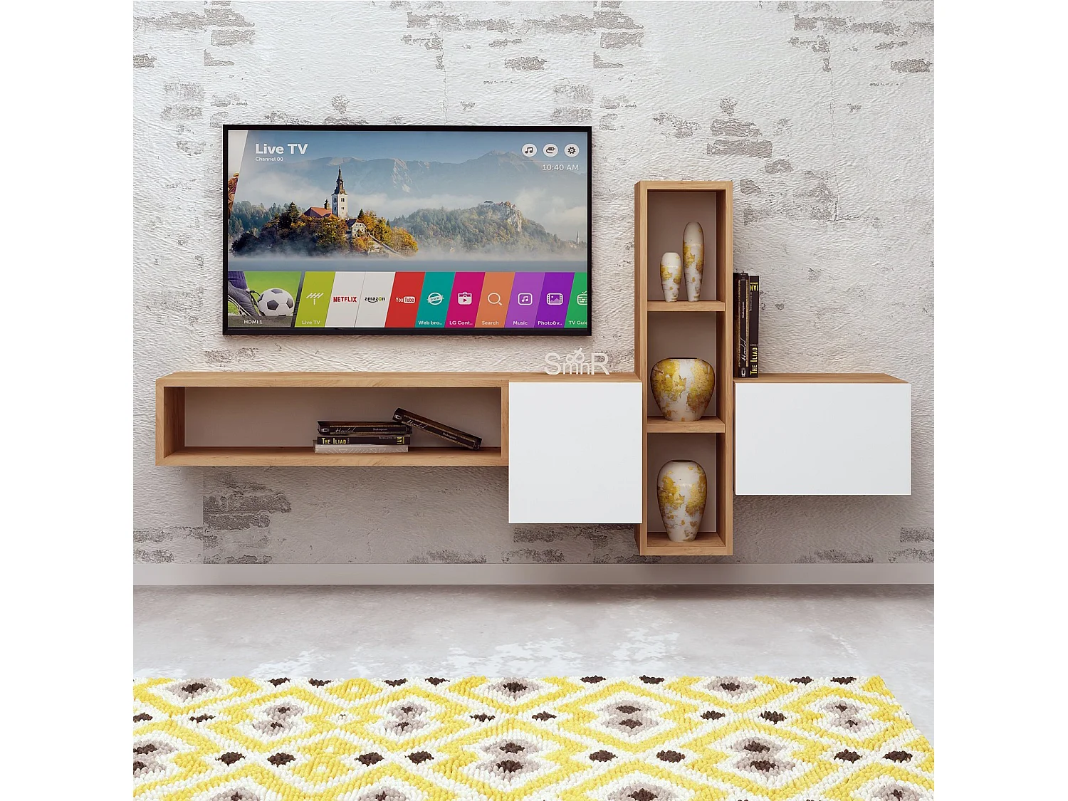Meuble TV en bois "Kumkuat" - 160 x 35 x 70 cm - Marron