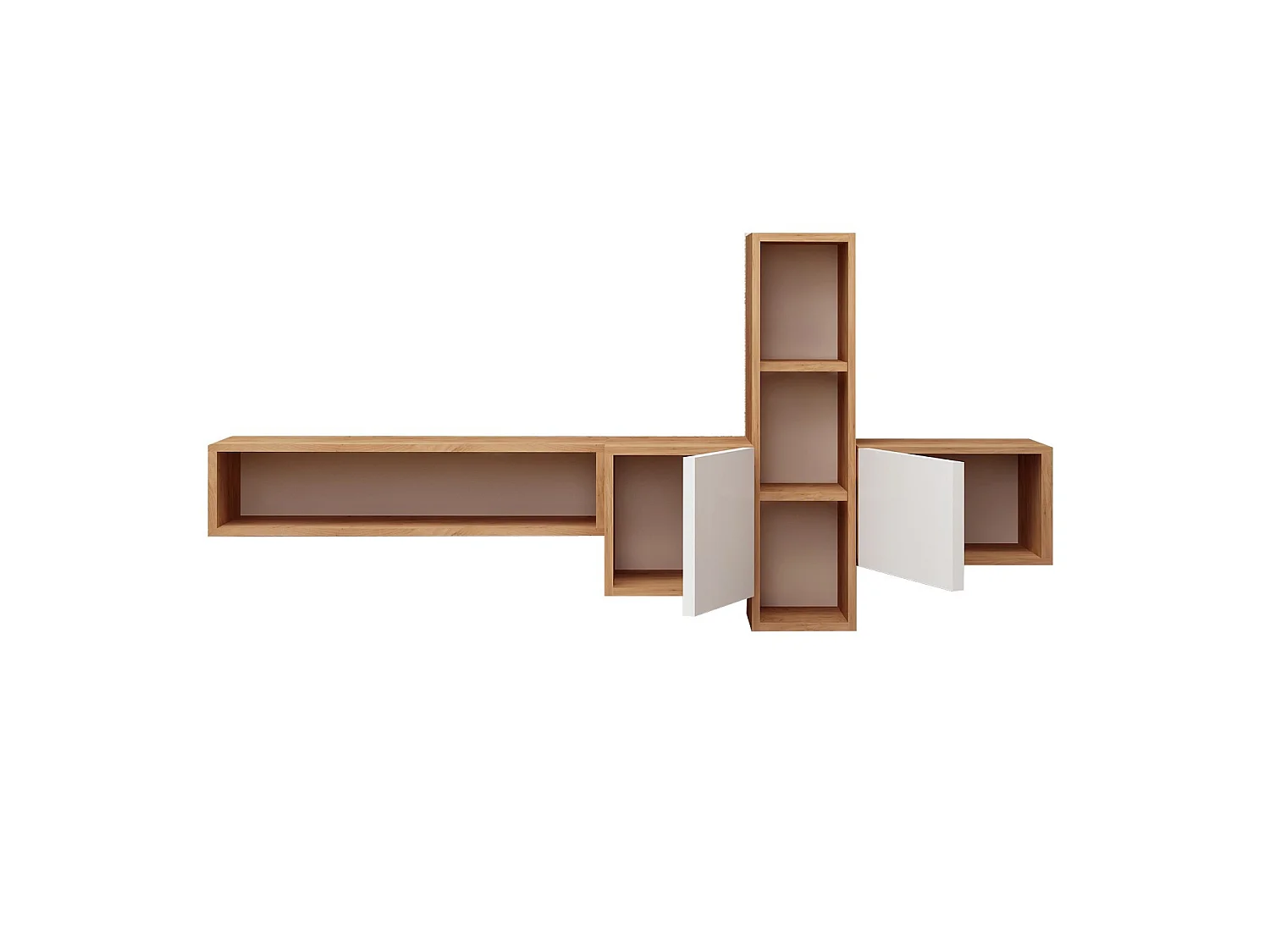 Modern TV-bänk i Trä "Kumkuat" - Brun - 160 x 35 x 70 cm - Elegant Design
