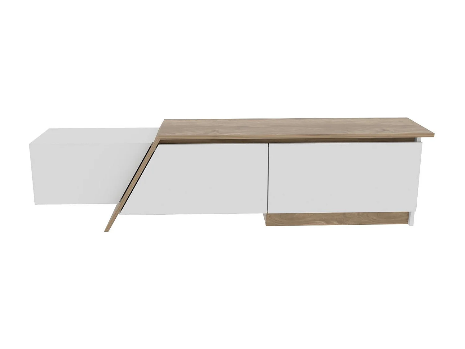 Meuble TV en bois "Zonas" - 180 x 35 x 28 cm - Blanc