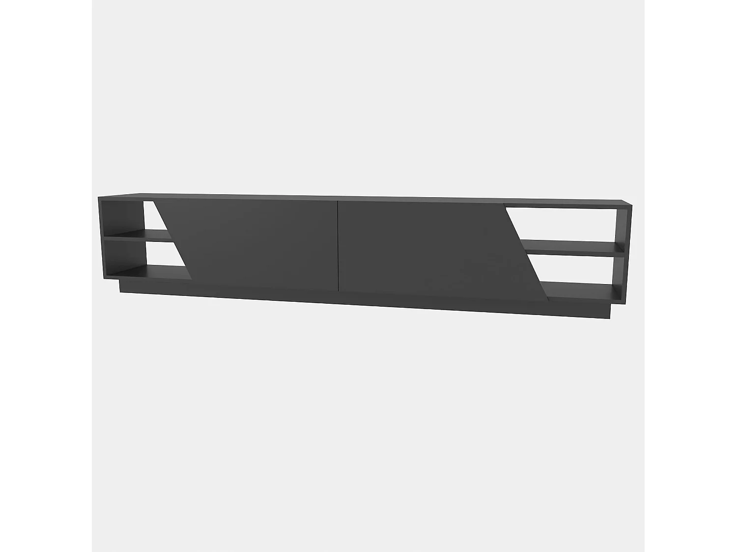 Moderne houten tv-standaard "Rhodes" - 240 x 37 x 47 cm - Antraciet Grijs