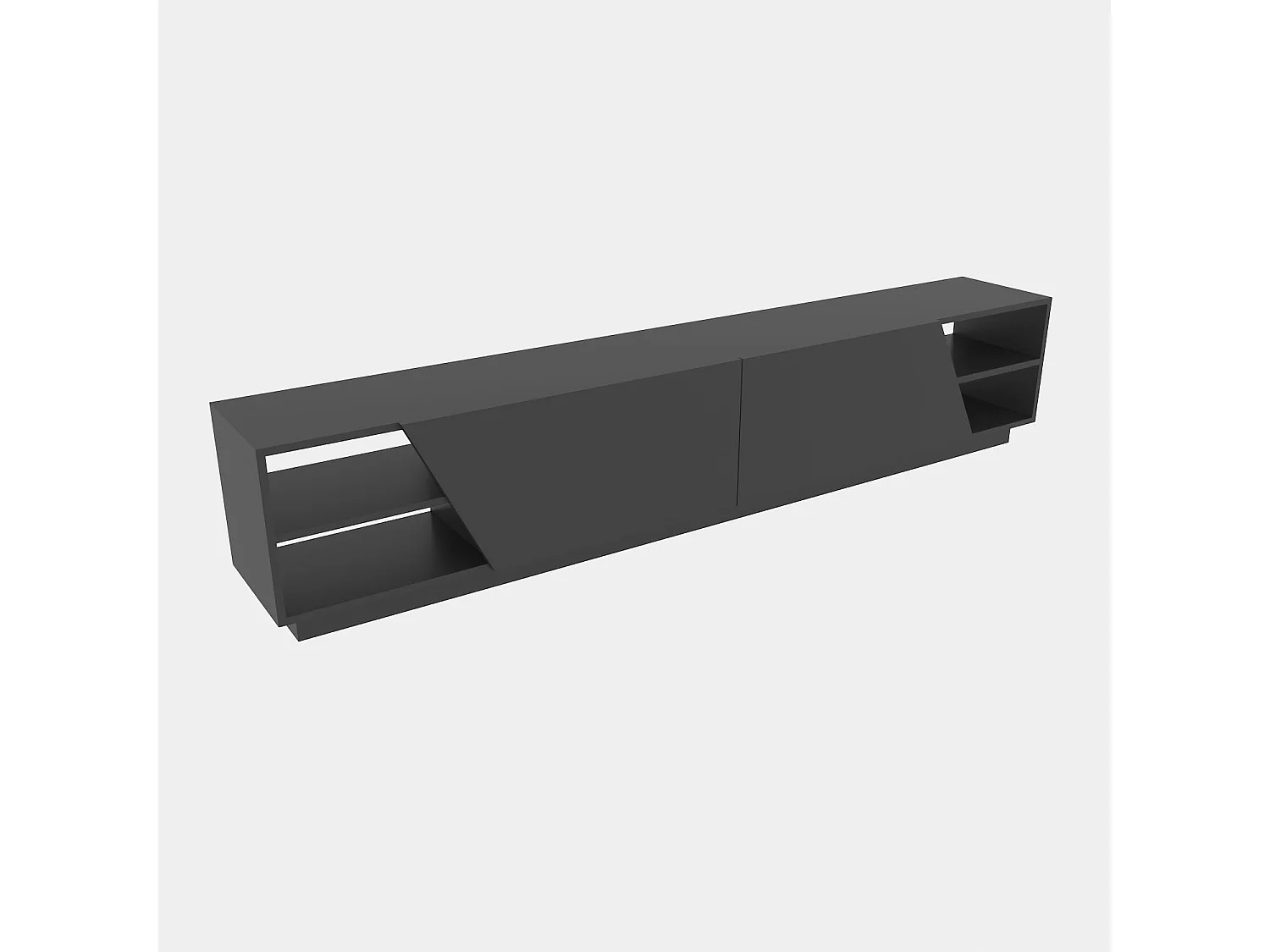 Moderne houten tv-standaard "Rhodes" - 240 x 37 x 47 cm - Antraciet Grijs