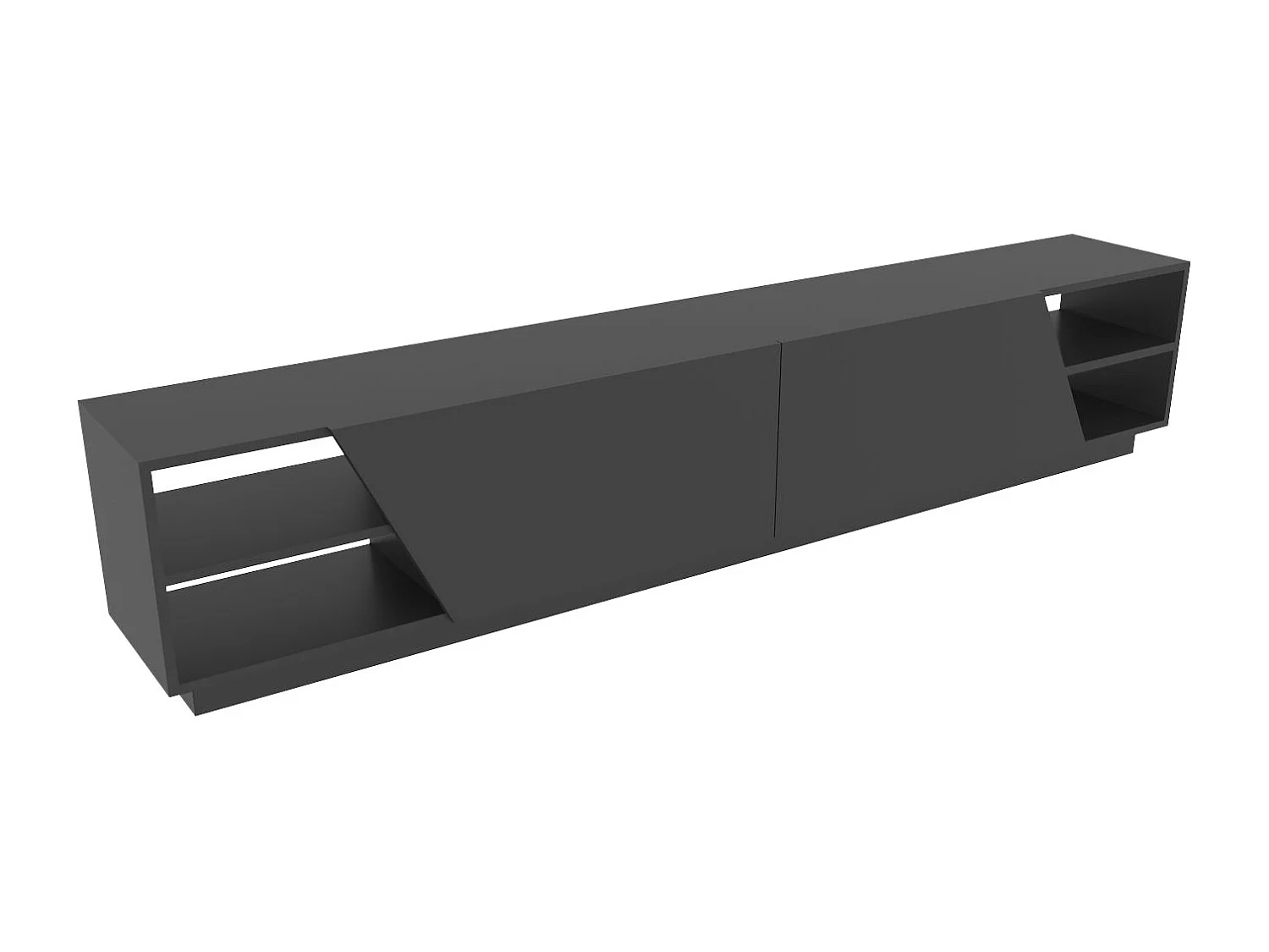 Moderne houten tv-standaard "Rhodes" - 240 x 37 x 47 cm - Antraciet Grijs