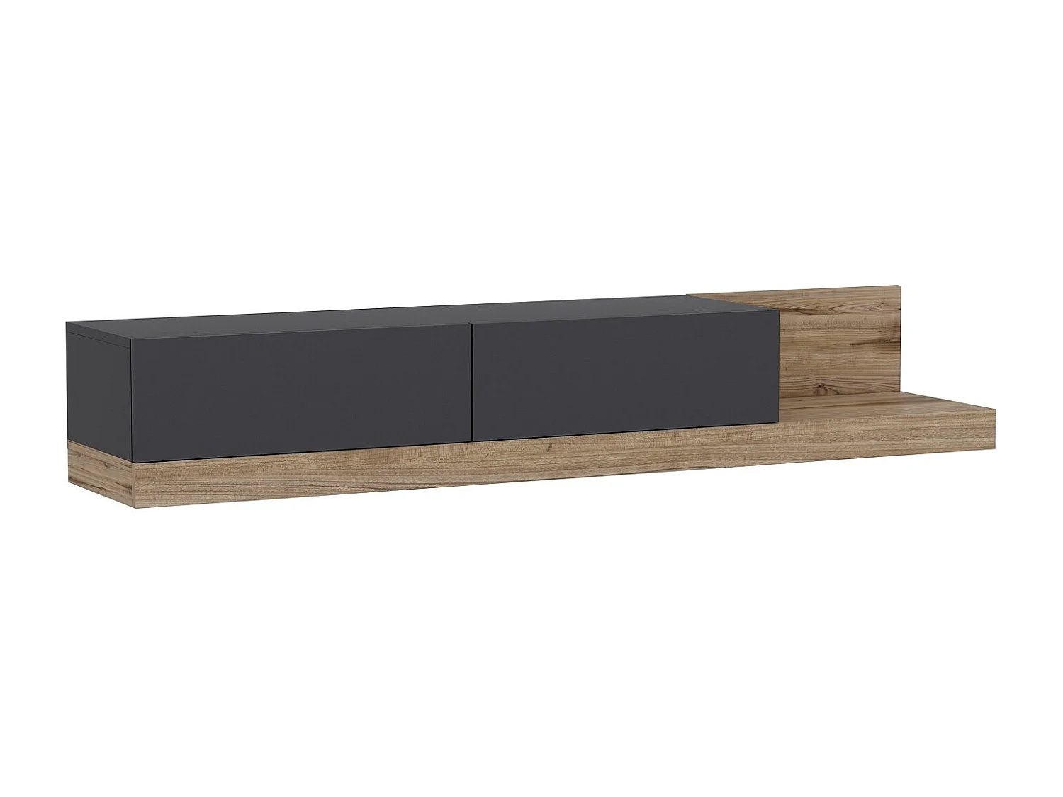 "Modern TV-bänk i trä Majör - 180 x 37 x 30 cm - Antracitgrå"