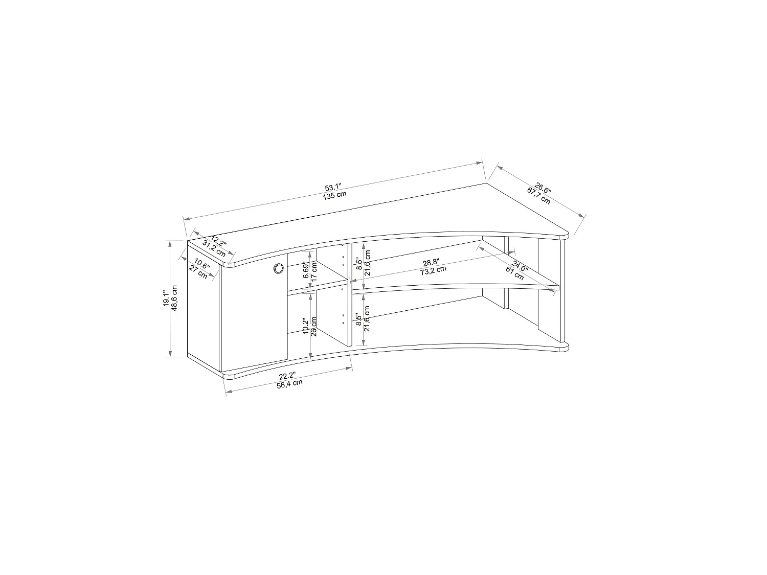 Modern Brun Trä TV-stativ "Termera" - 135 x 67 x 48 cm - Elegant Design och Praktiskt