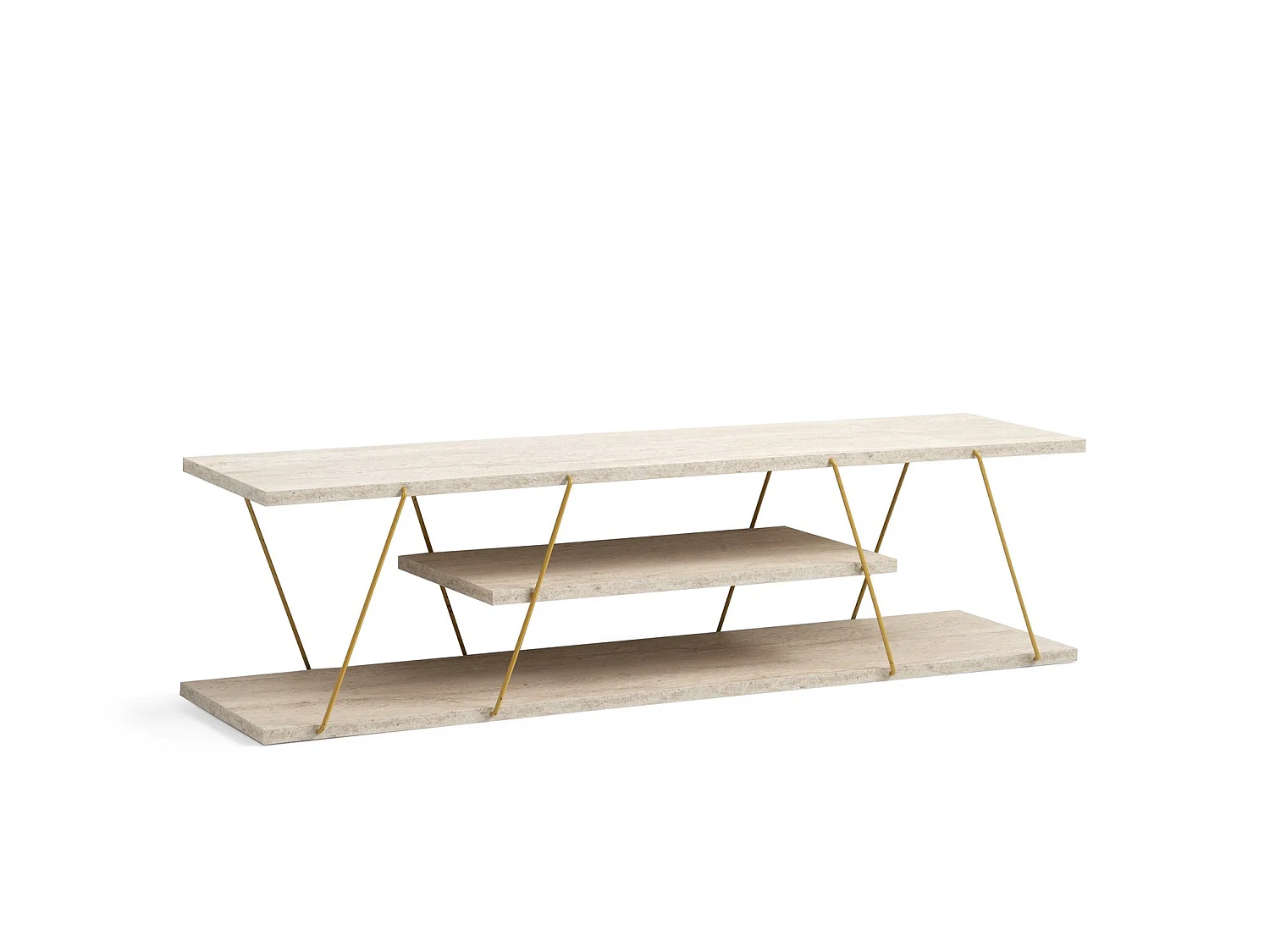 Trä TV-stativ "Canaz" - Elegant Design - Travertin Finish - 120 x 30 x 33 cm