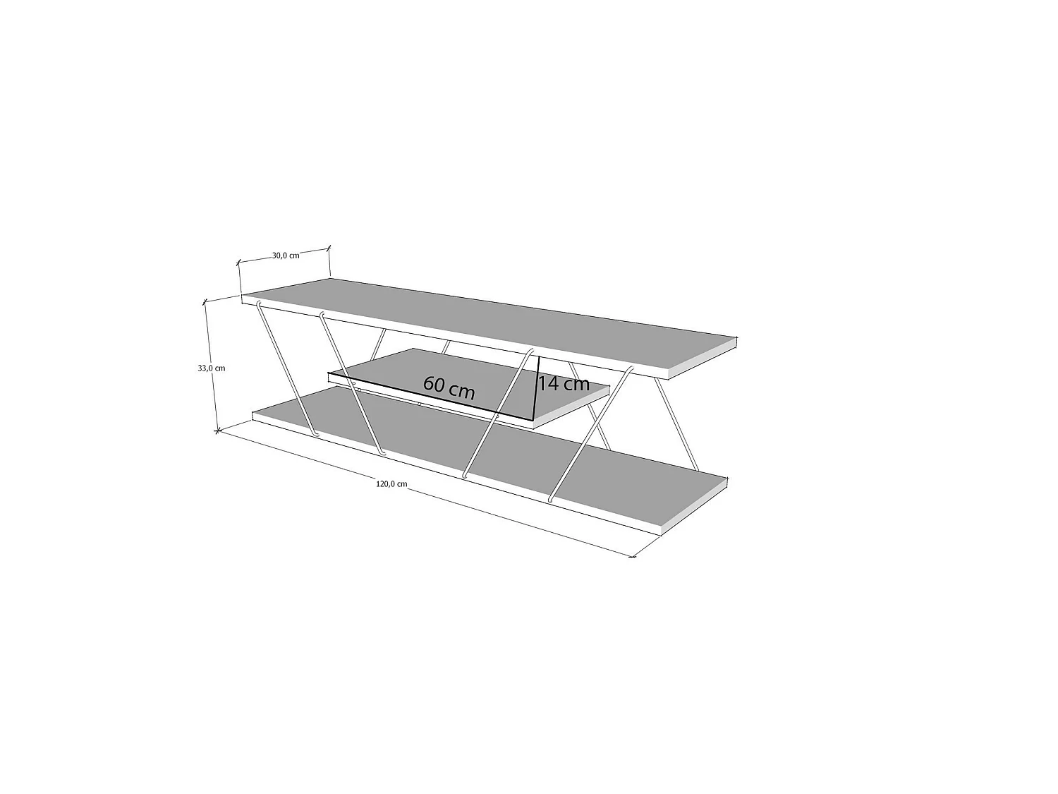 Trä TV-stativ "Canaz" - Elegant Design - Travertin Finish - 120 x 30 x 33 cm